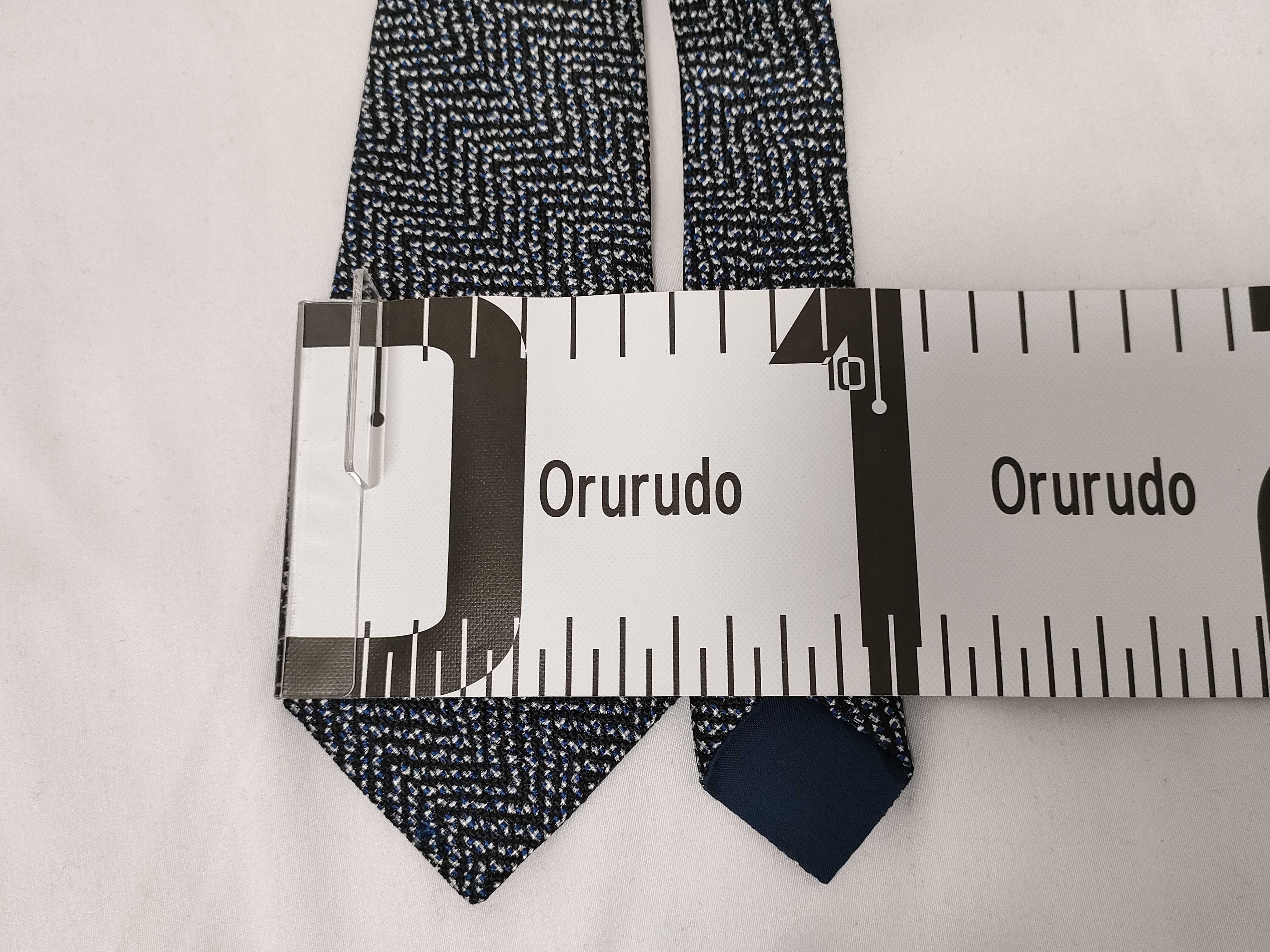 Bottega Veneta Blue and Black Zigzag Woven Necktie