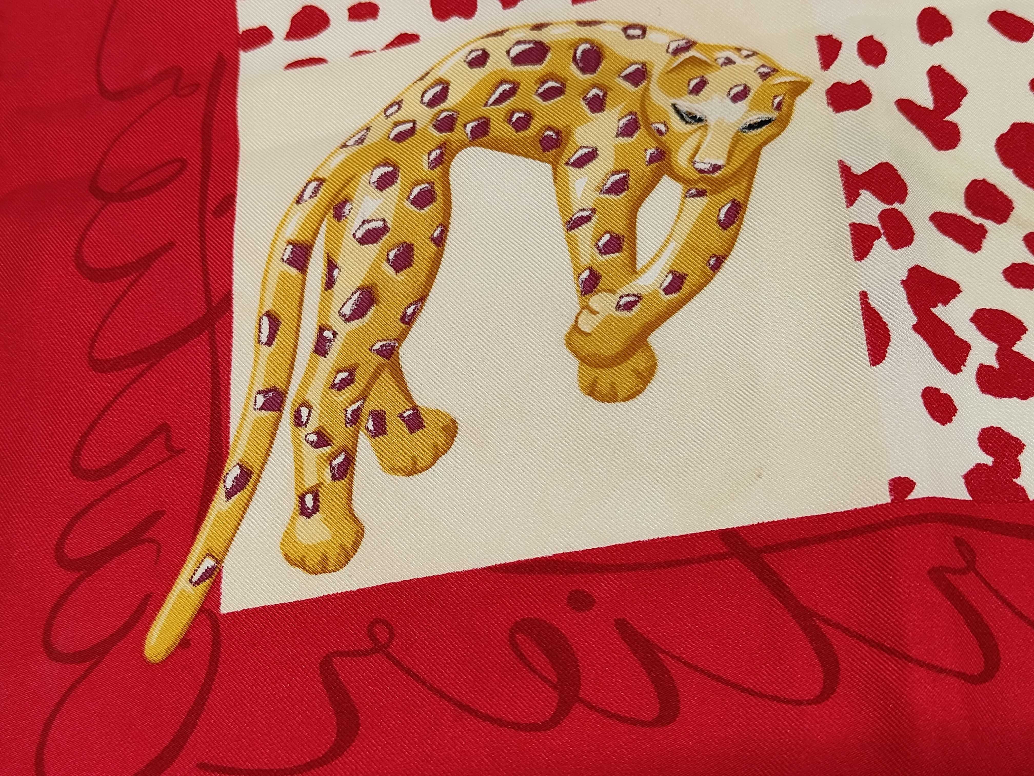 Cartier Panther Motif Silk Scarf