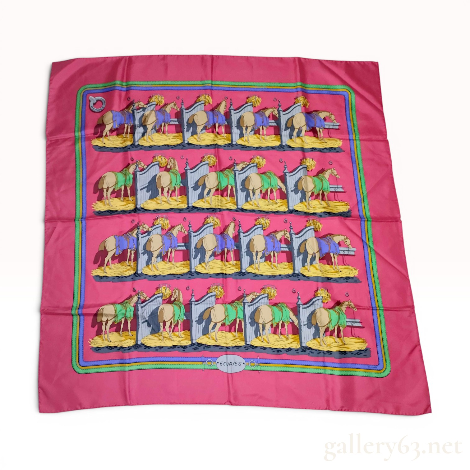Hermes Paris Ecuries 90 Silk Scarf