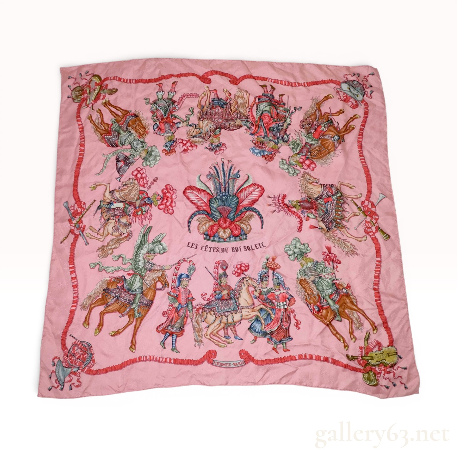 Hermes Les Fetes du Roi Soleil Silk Jacquard Carre 90 Scarf