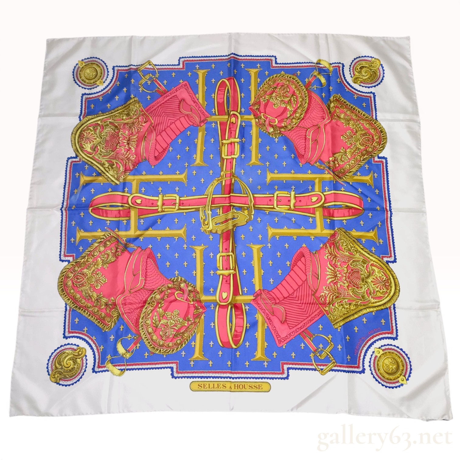 Hermes Selles a Housse Silk Scarf by Christiane Vauzelles