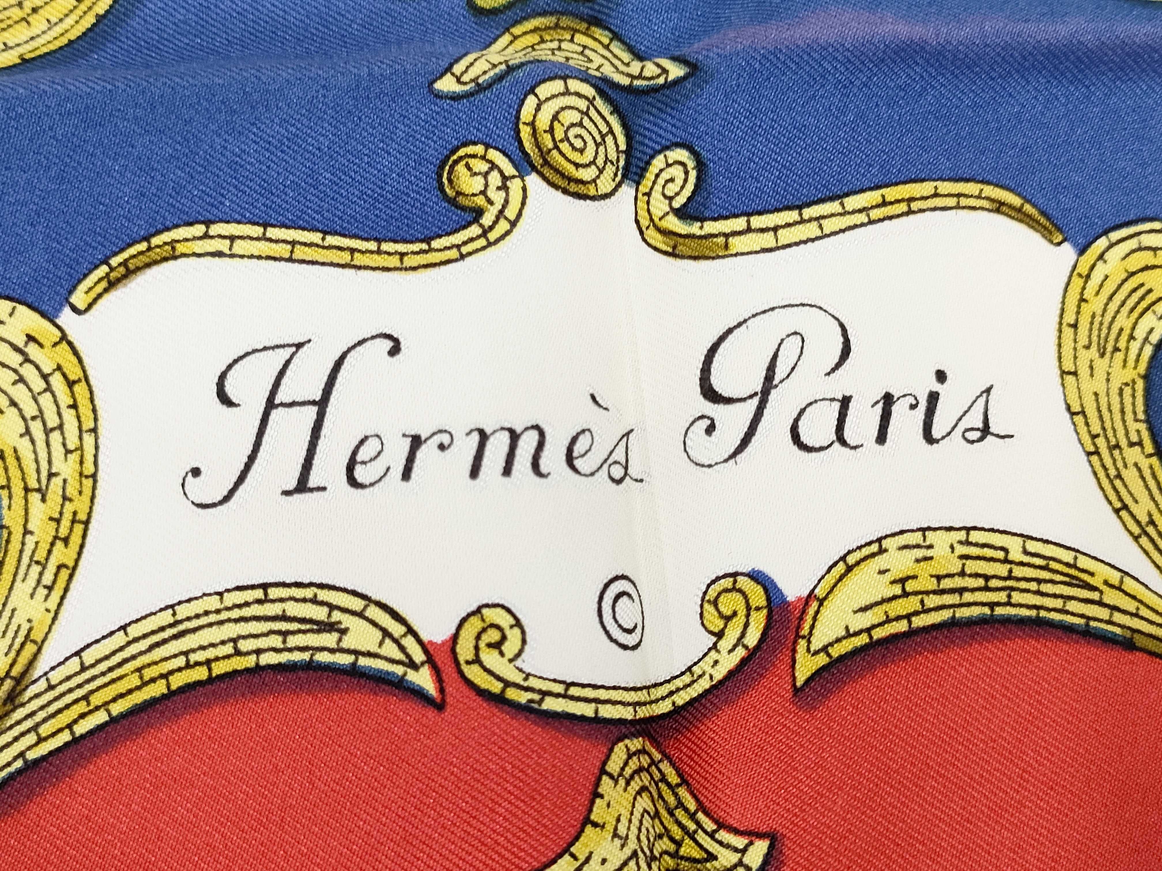 Hermes Silk Carre Scarf Cheval Turc Pattern by Christiane Vauzelles