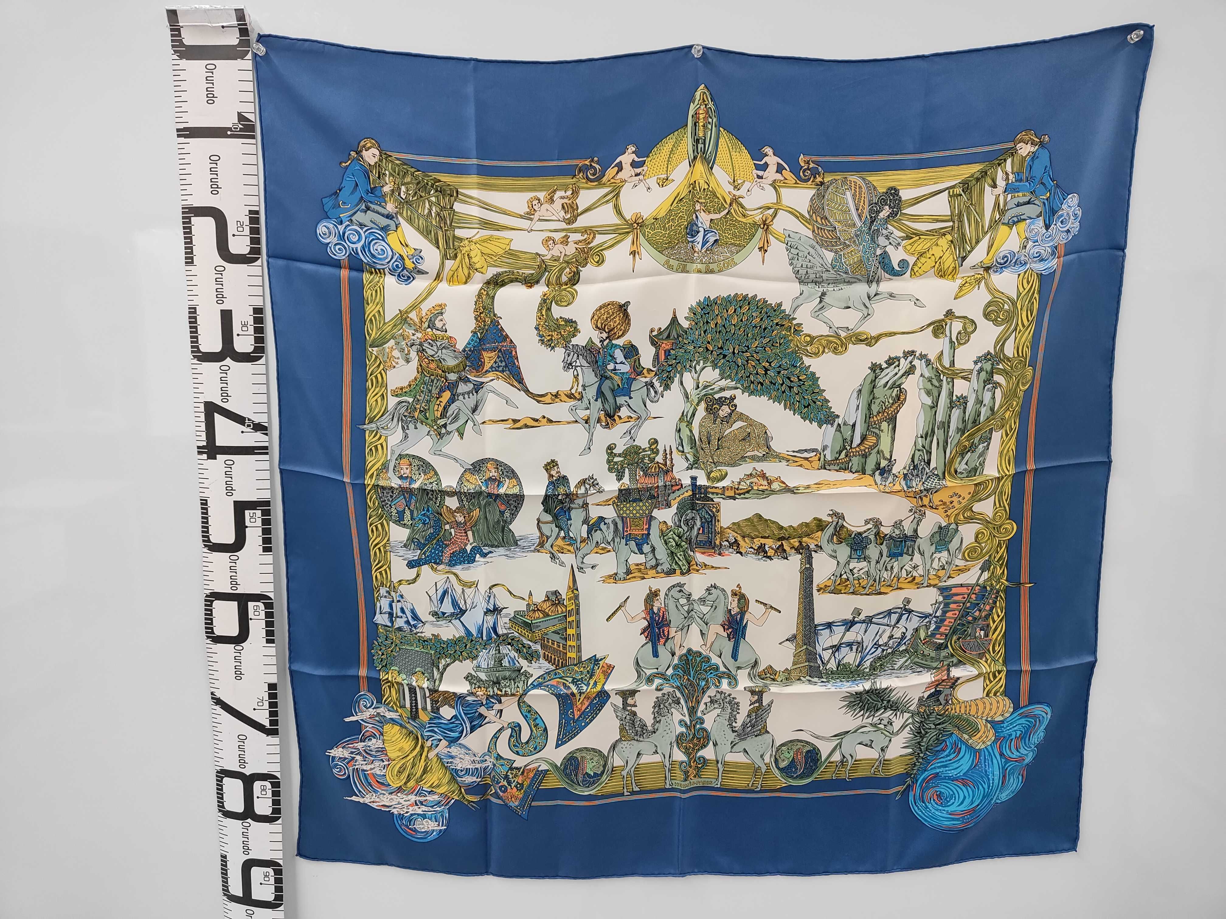 Hermes Au Fil de la Soie Silk Scarf by Annie Faivre