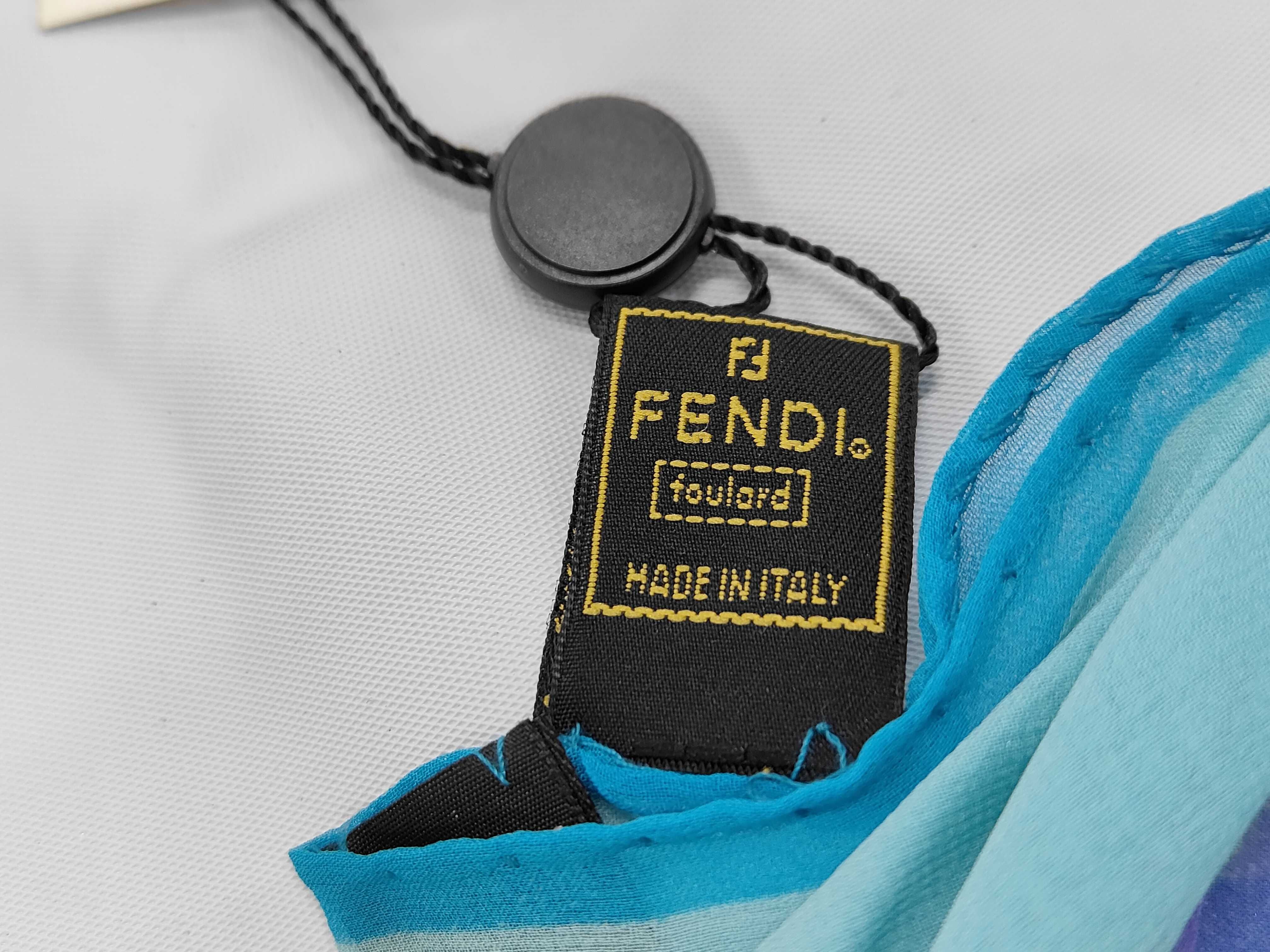 Fendi Geometric Patchwork Silk Foulard Scarf