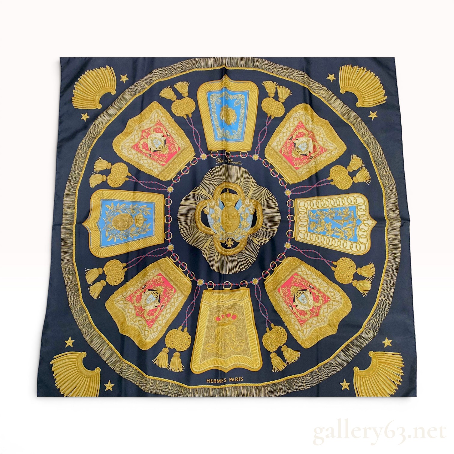 Hermes Poste et Cavalerie Silk Scarf by Philippe Ledoux