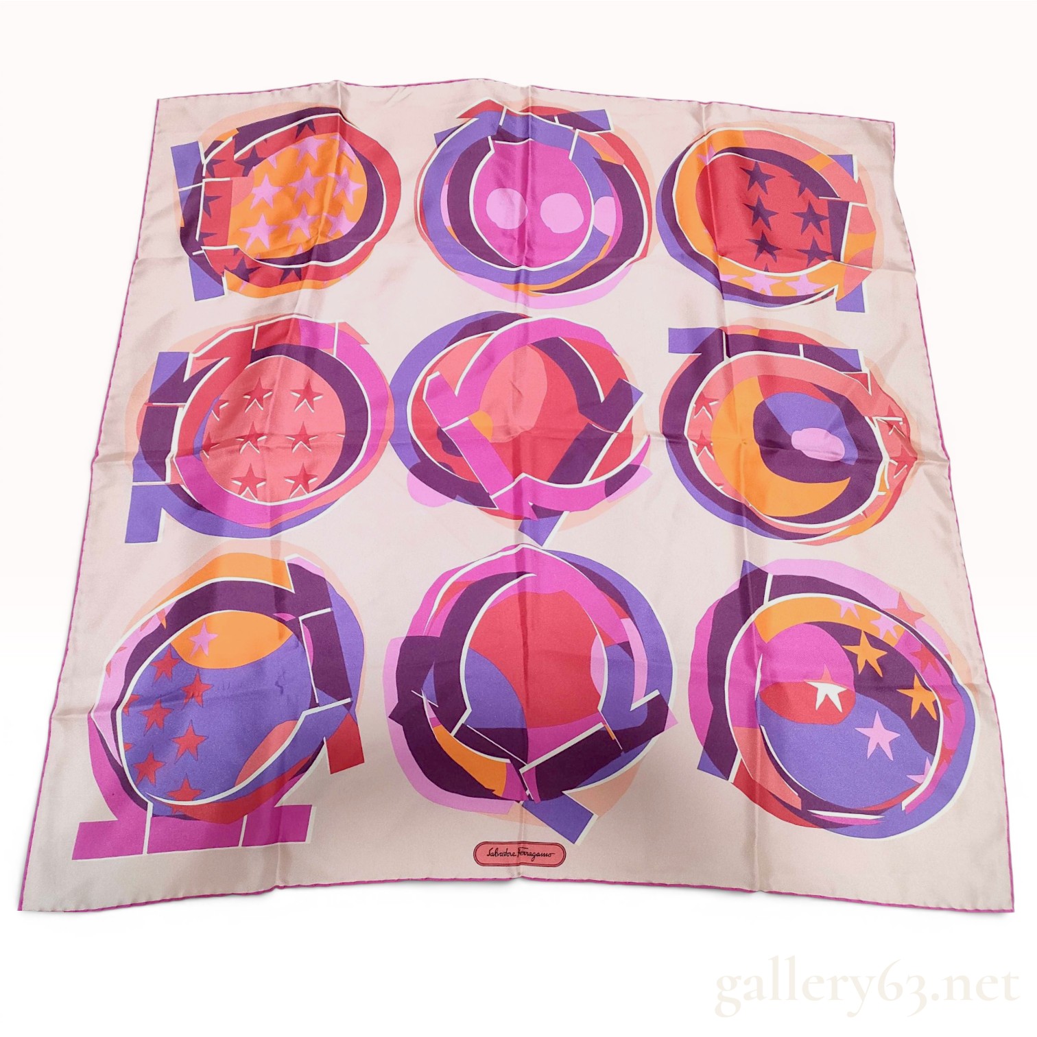 Salvatore Ferragamo Gancini Motif Silk Scarf