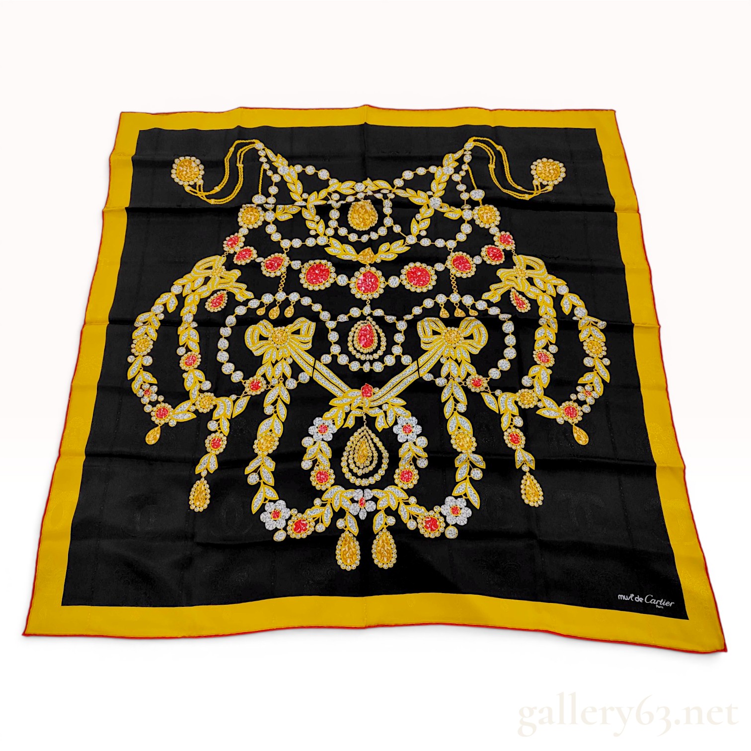 Must de Cartier Silk Jacquard Jewelry Motif Scarf
