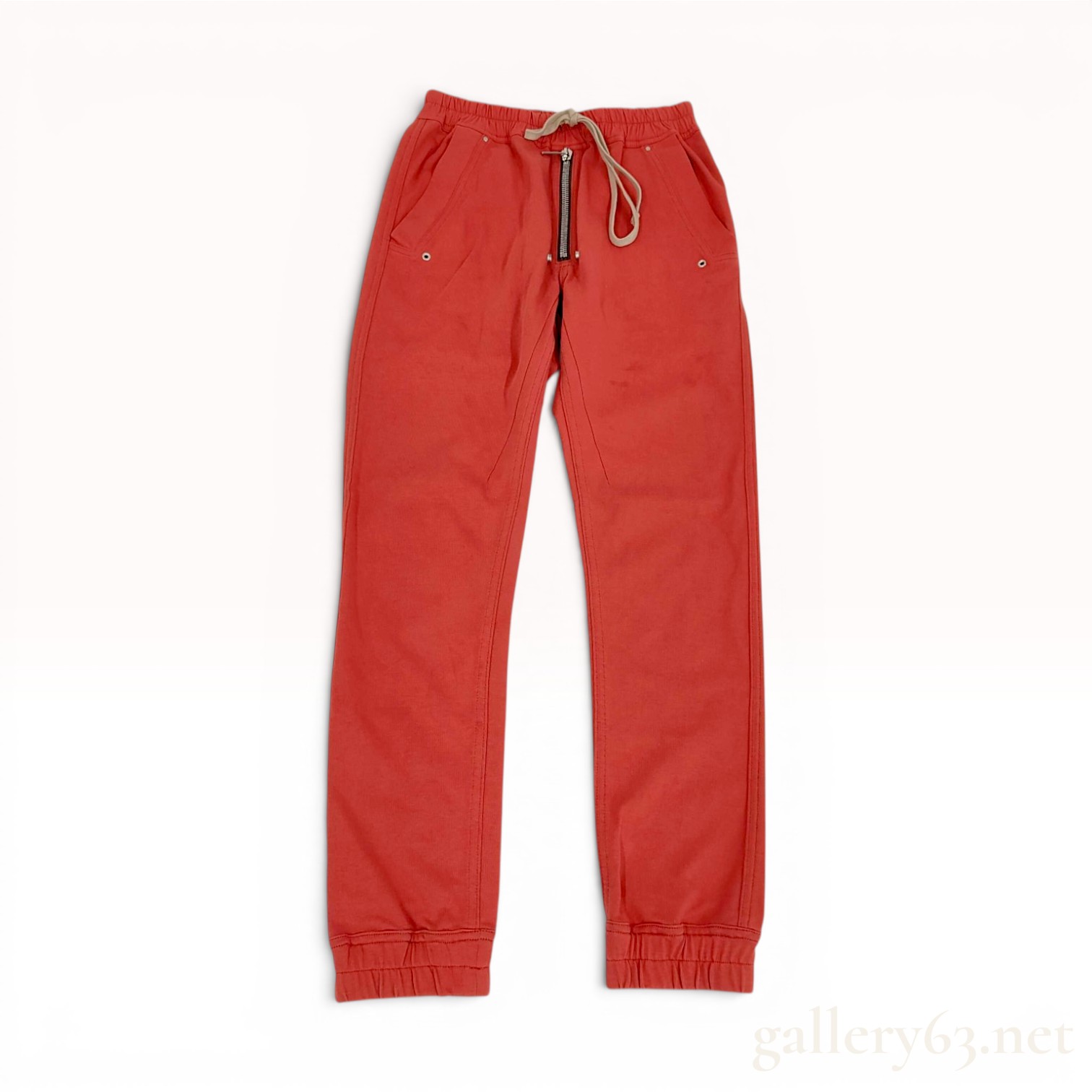 Rick Owens Bauhaus Organic Cotton Jogger Pants in Carnelian