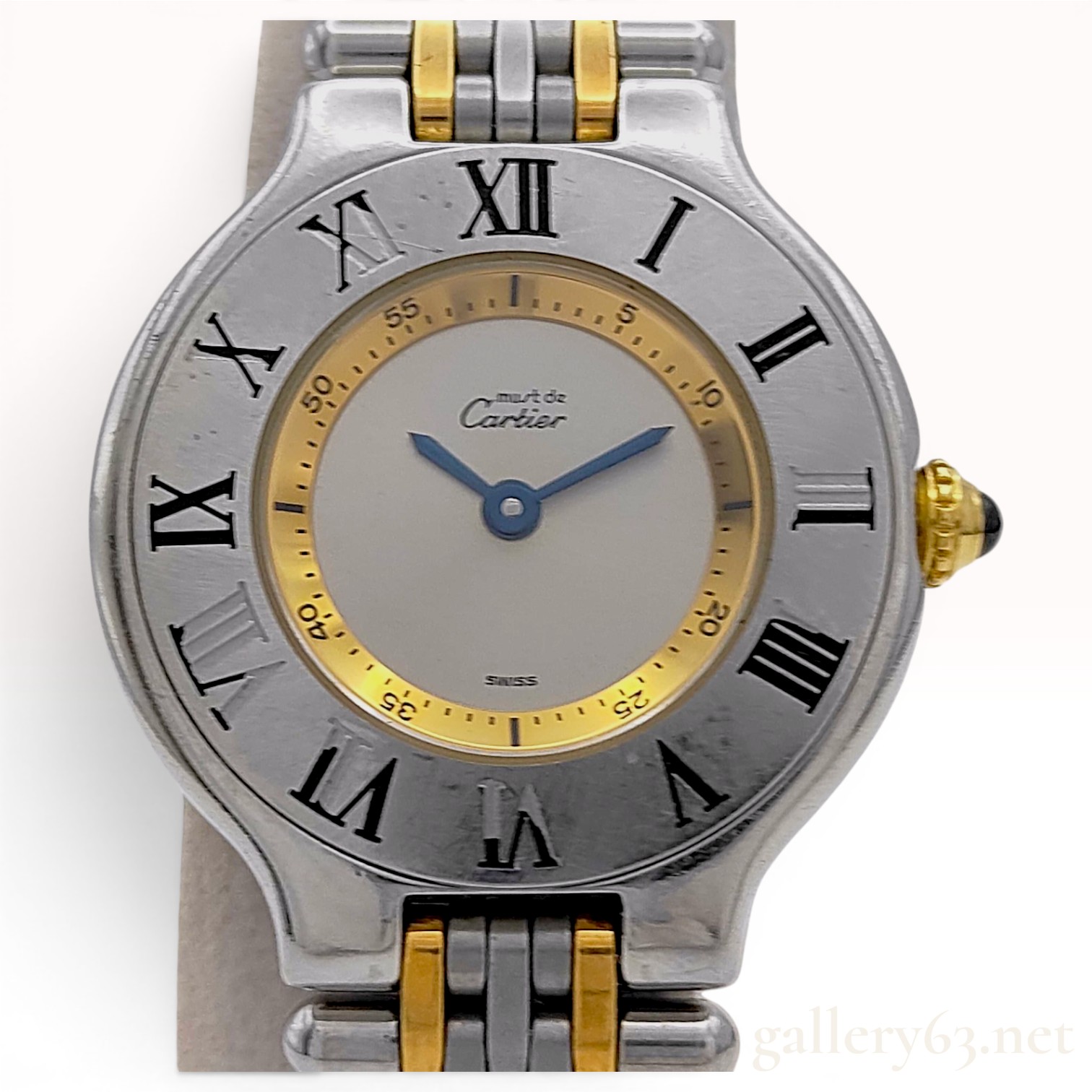 Must de Cartier 21 Reference 1340 Two Tone Stainless Steel Quartz Wristwatch