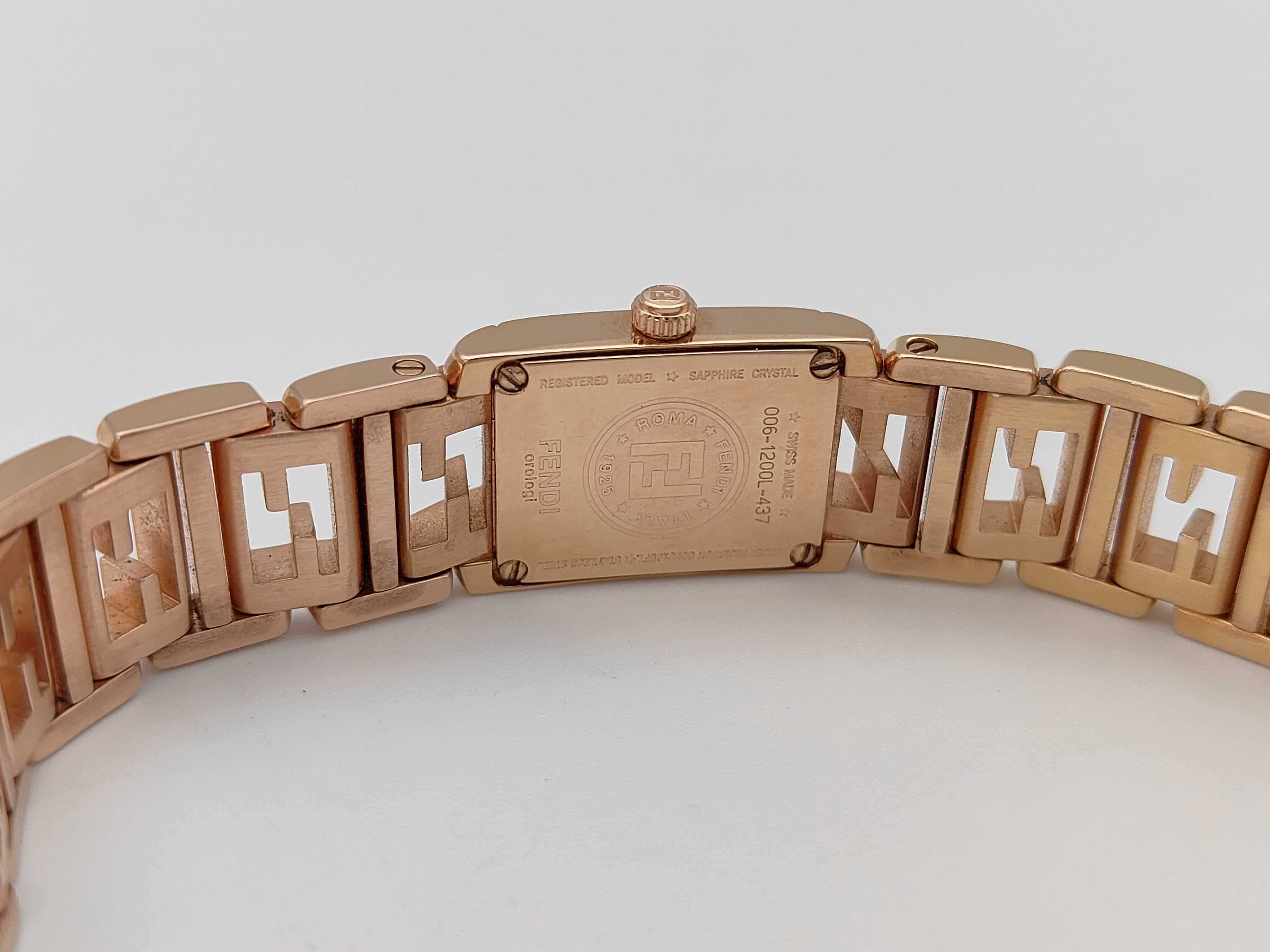 Fendi Orologi Classico Rose Gold-Tone Stainless Steel Watch 006-1200L-437 with Box