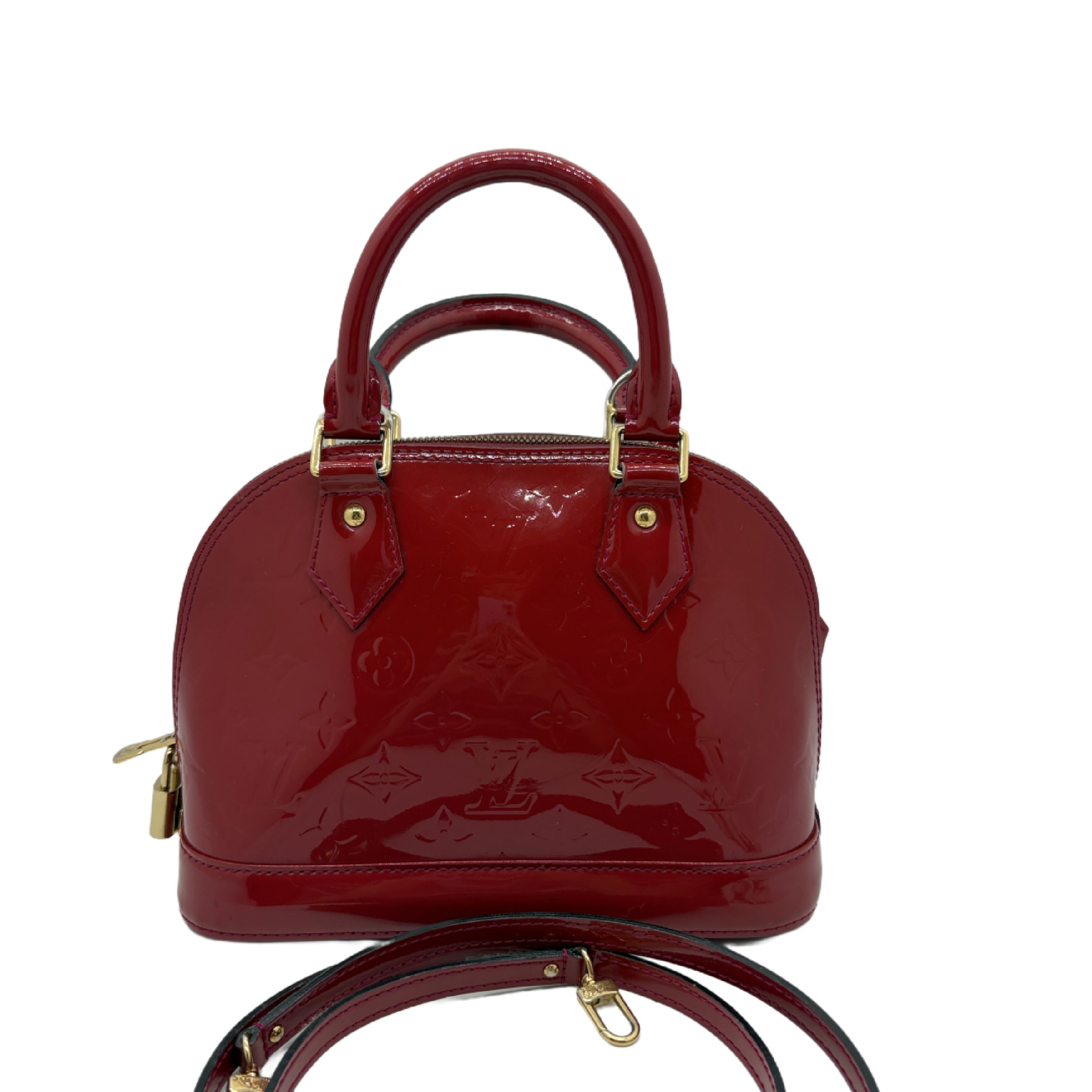 Louis Vuitton Monogram Vernis Alma BB Handbag in Red