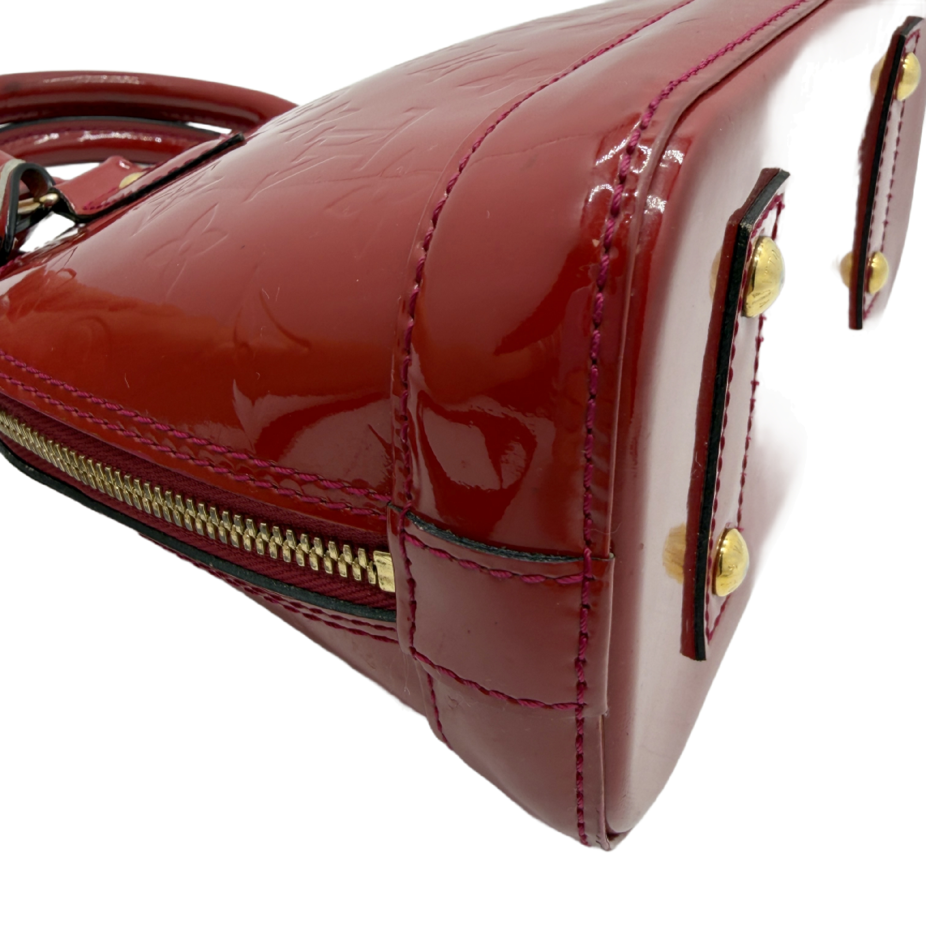 Louis Vuitton Monogram Vernis Alma BB Handbag in Red