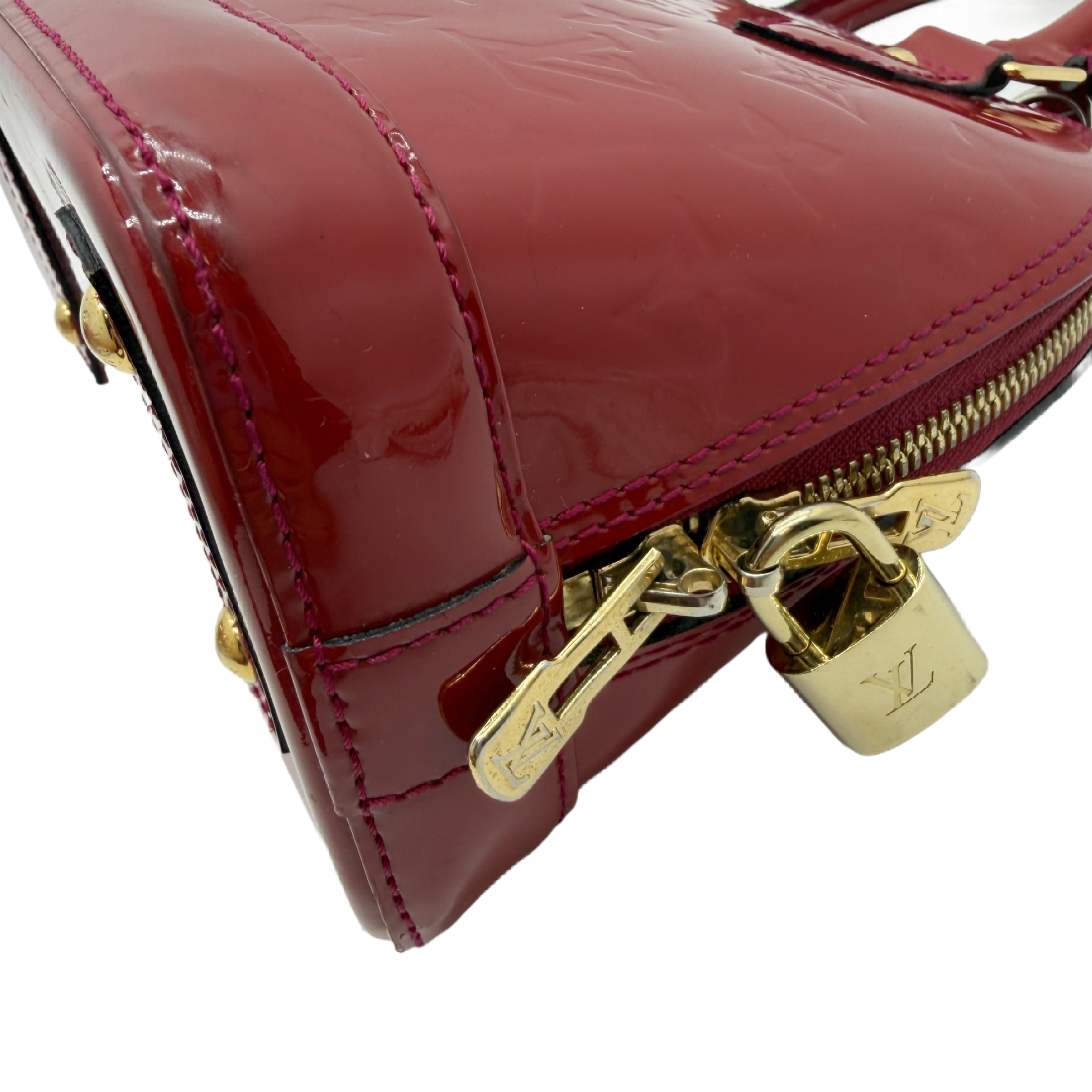Louis Vuitton Monogram Vernis Alma BB Handbag in Red