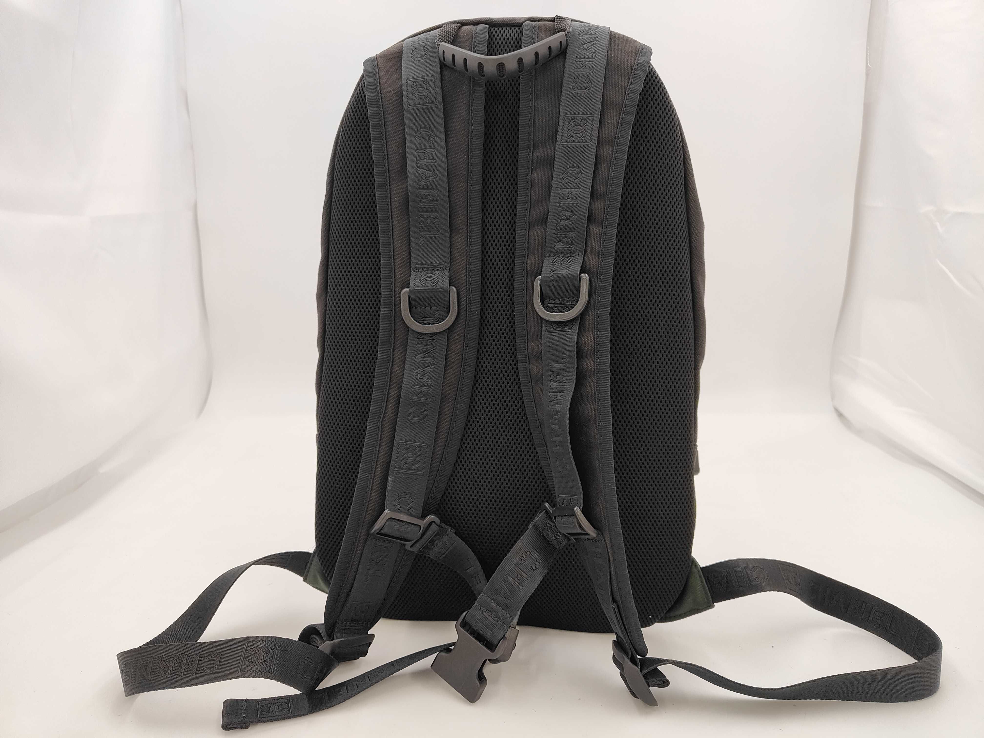 Chanel Sport Line Technical Backpack in Black and Forest Green Canvas