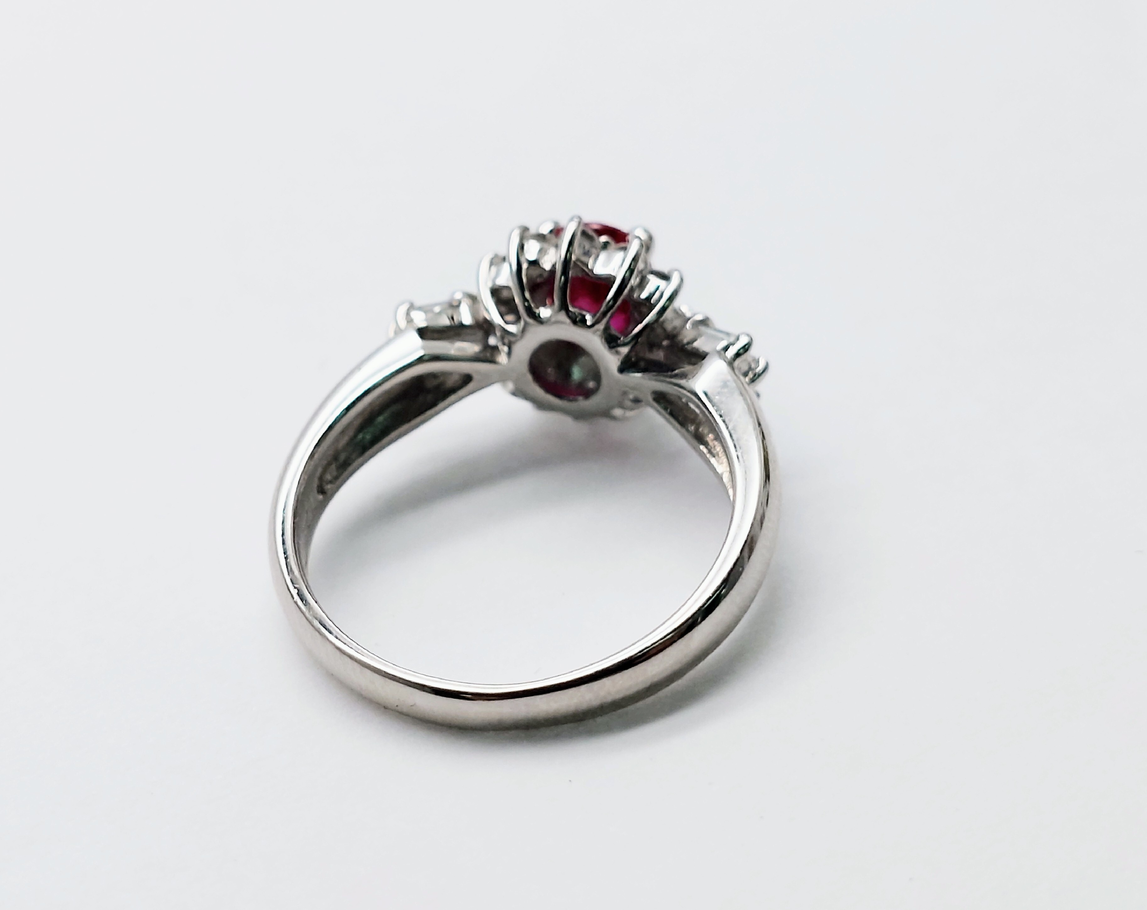 GIA Certified 1.03 Carat Burmese Ruby and Diamond Platinum Ring