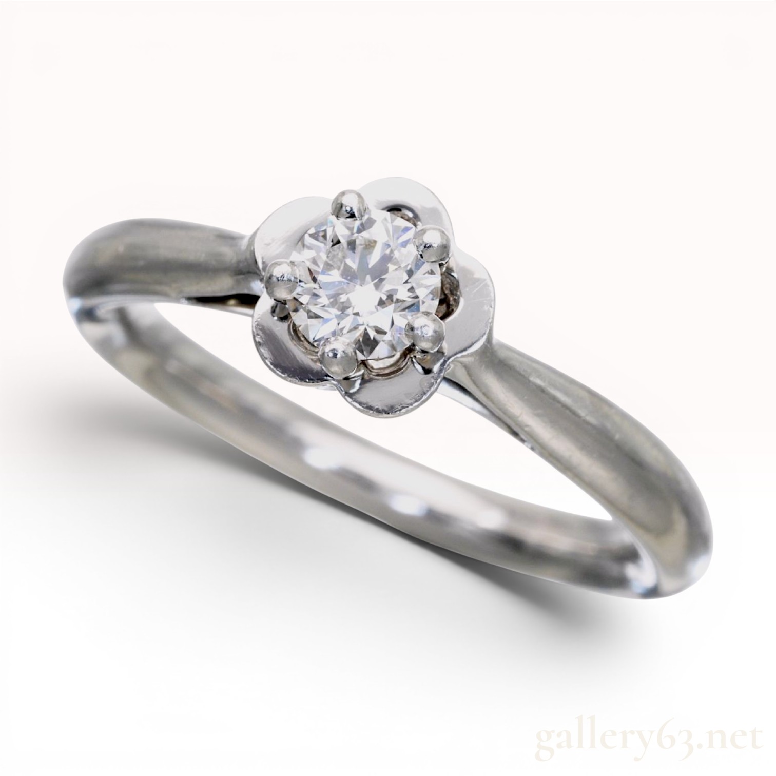 Chanel Camelia Platinum and D-VVS1-EX Diamond Solitaire Ring W/GIA Report