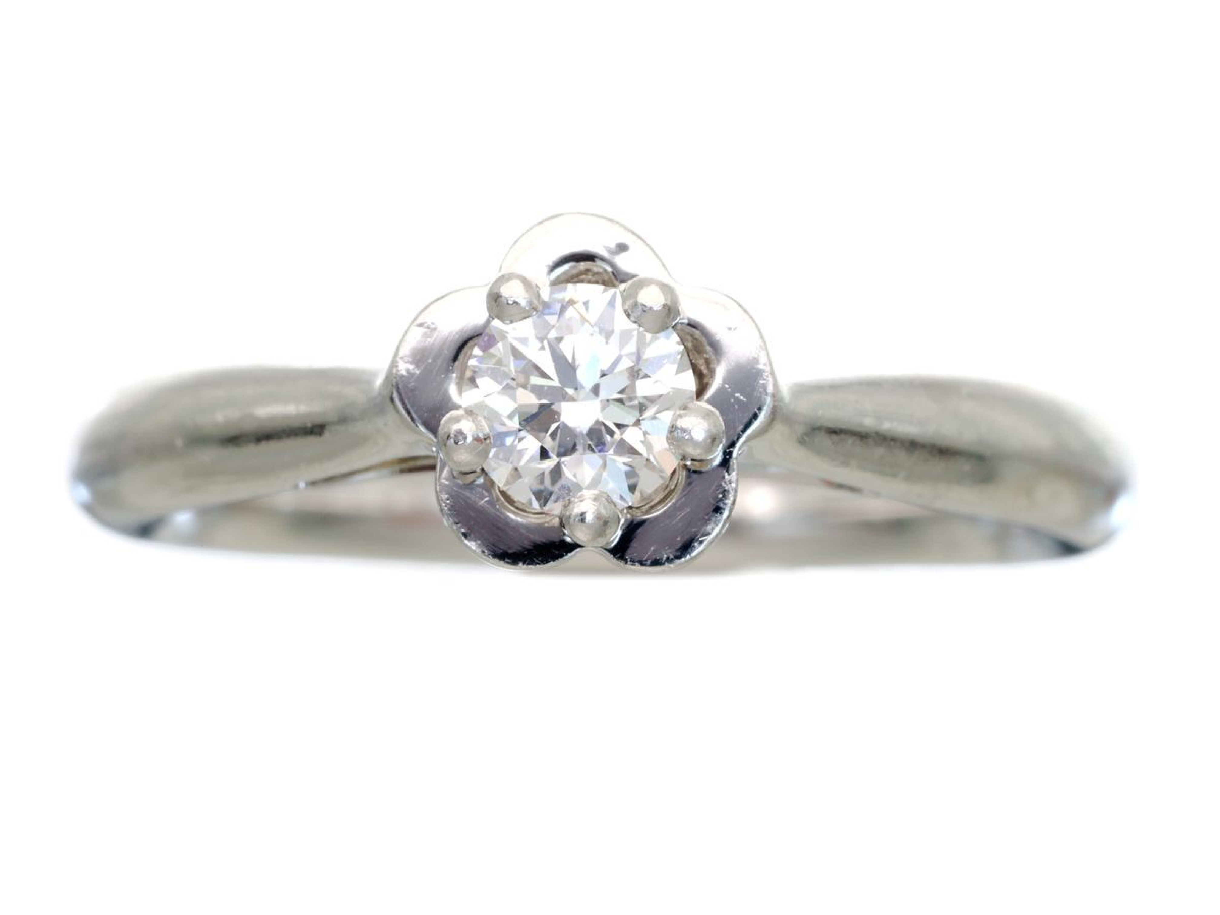 Chanel Camelia Platinum and D-VVS1-EX Diamond Solitaire Ring W/GIA Report