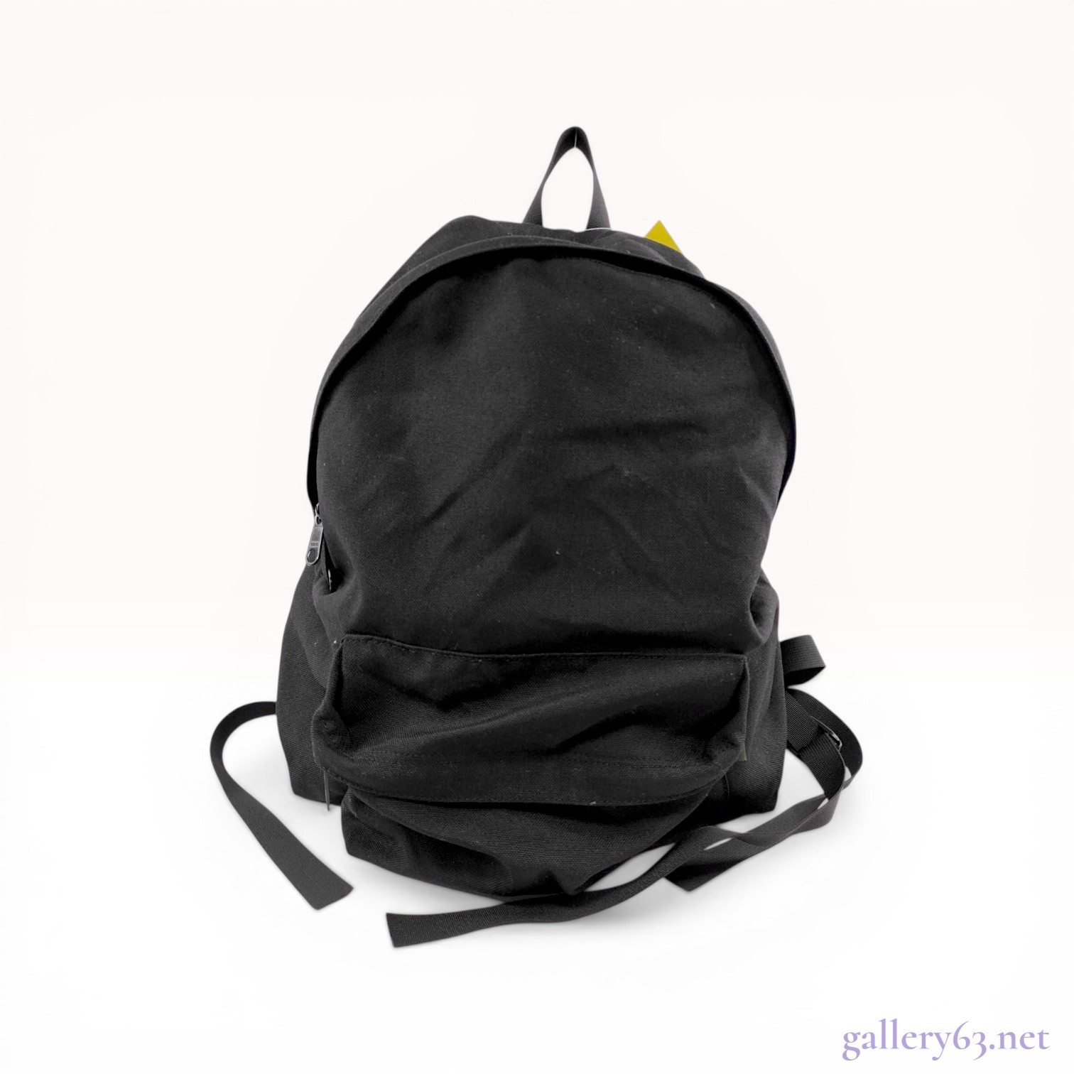 Herve Chapelier Black Woven Backpack with Tan Suede Leather Accent