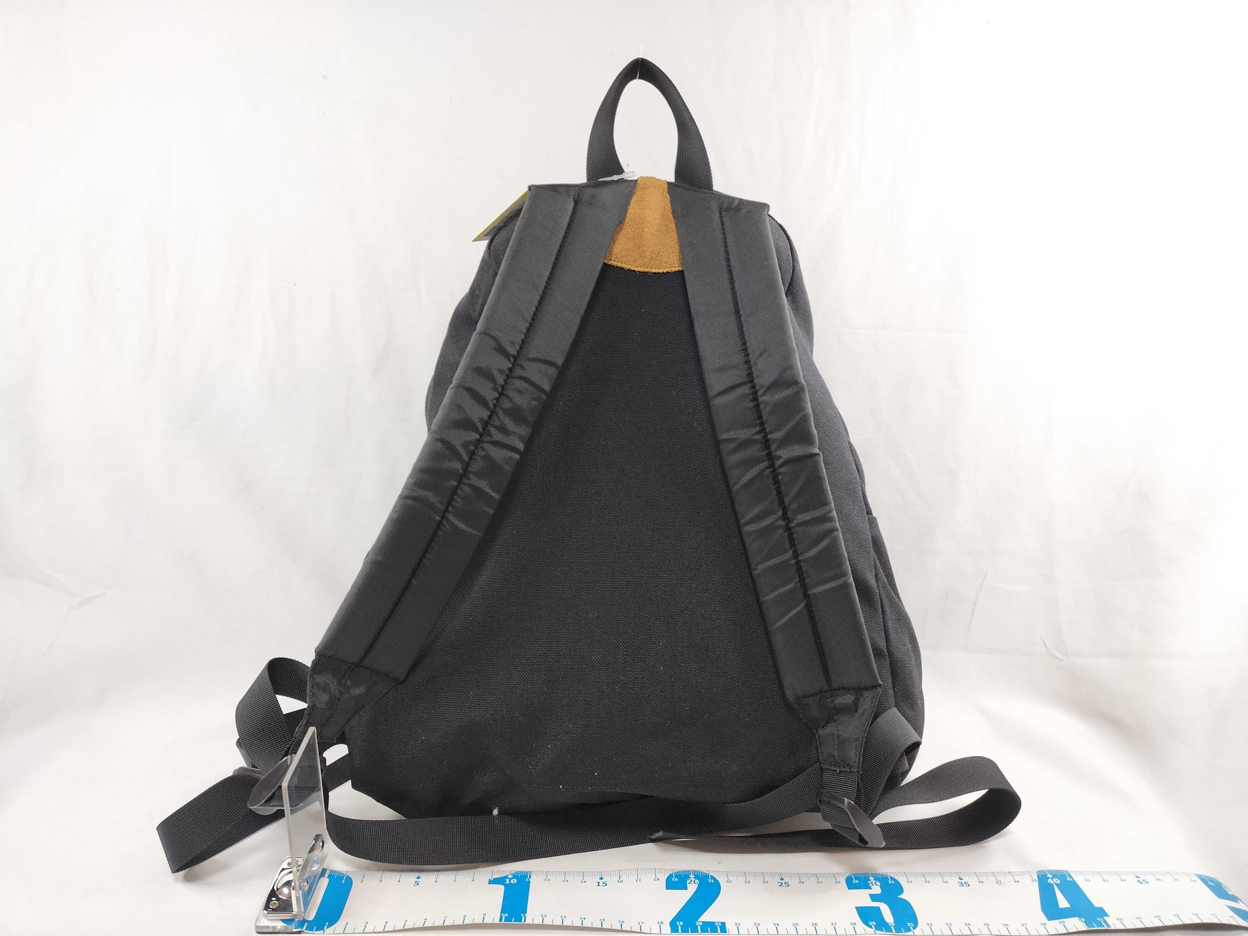 Herve Chapelier Black Woven Backpack with Tan Suede Leather Accent