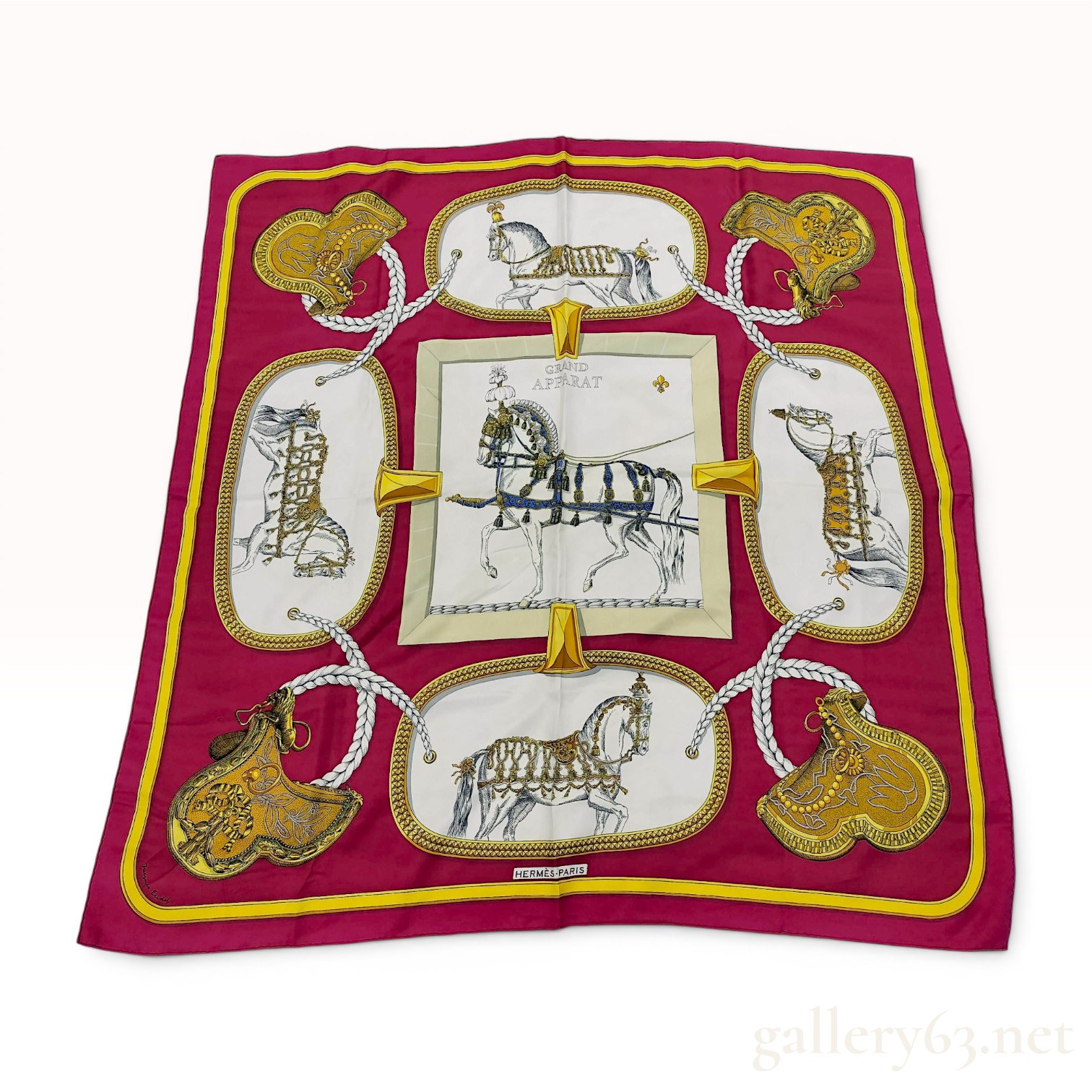 Hermes Grand Apparat Silk Scarf designed by Jacques Eudel