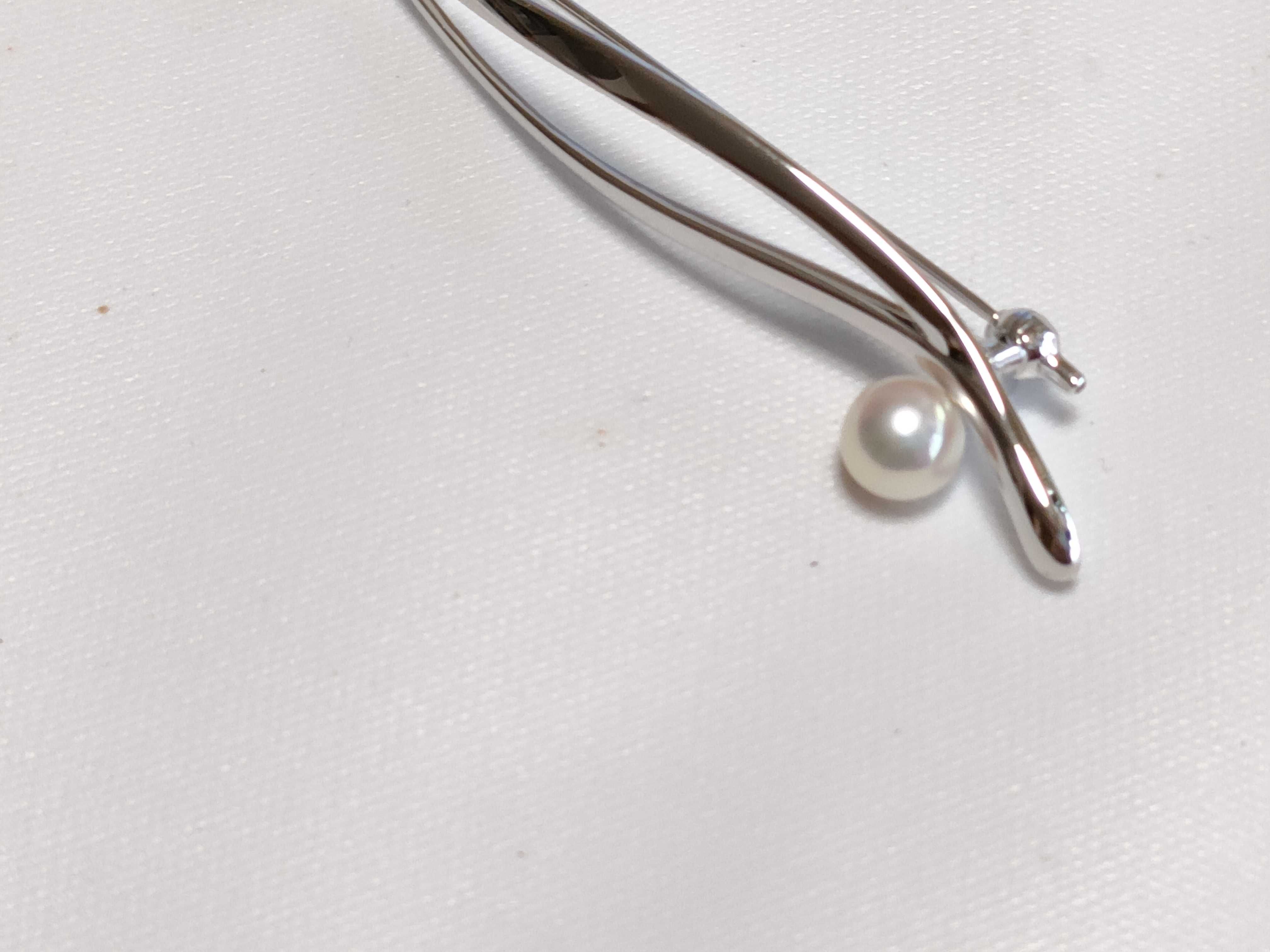 Mikimoto 6mm Pearl Sterling Silver Brooch Estate