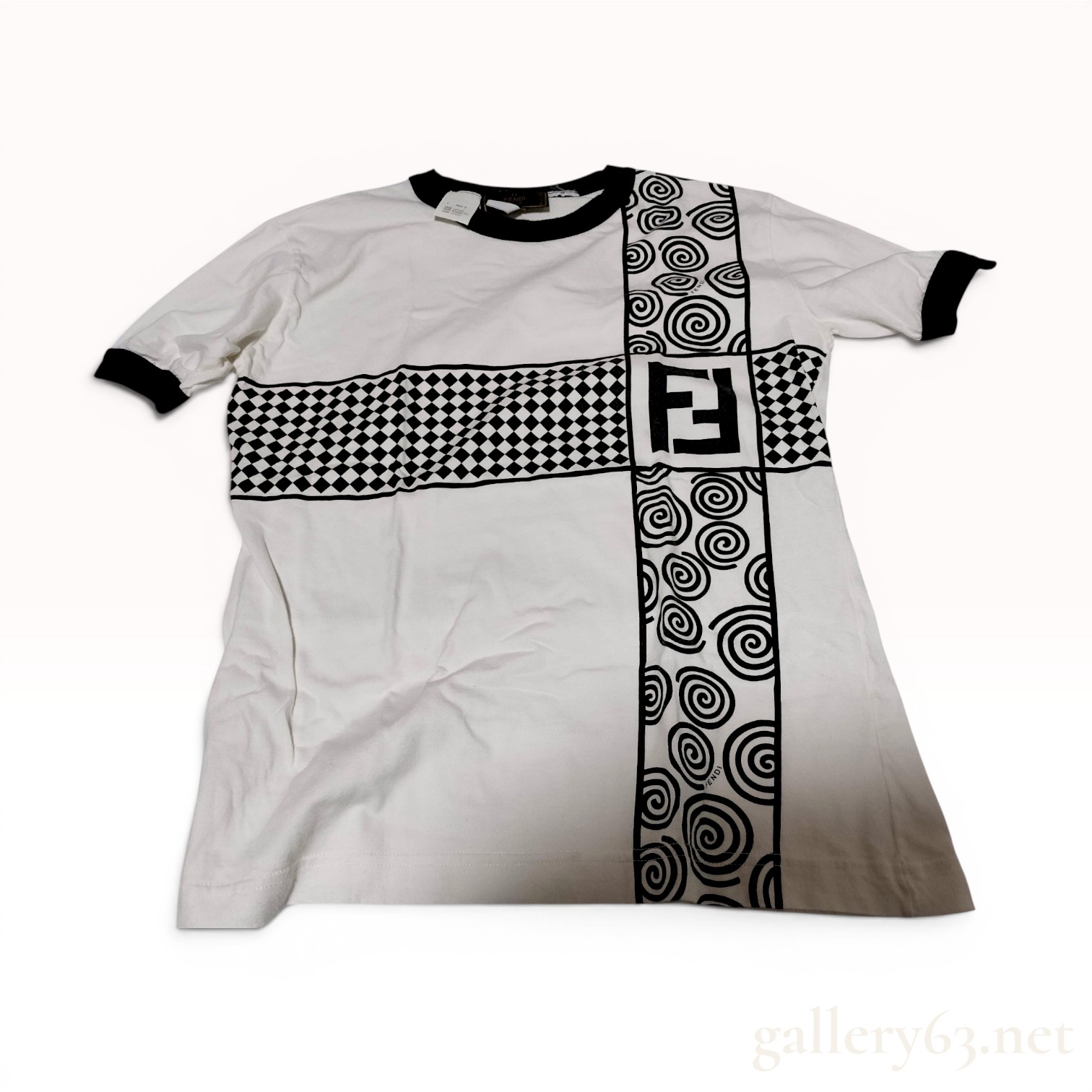 Fendi Vintage Short Sleeve Graphic Ringer T-Shirt