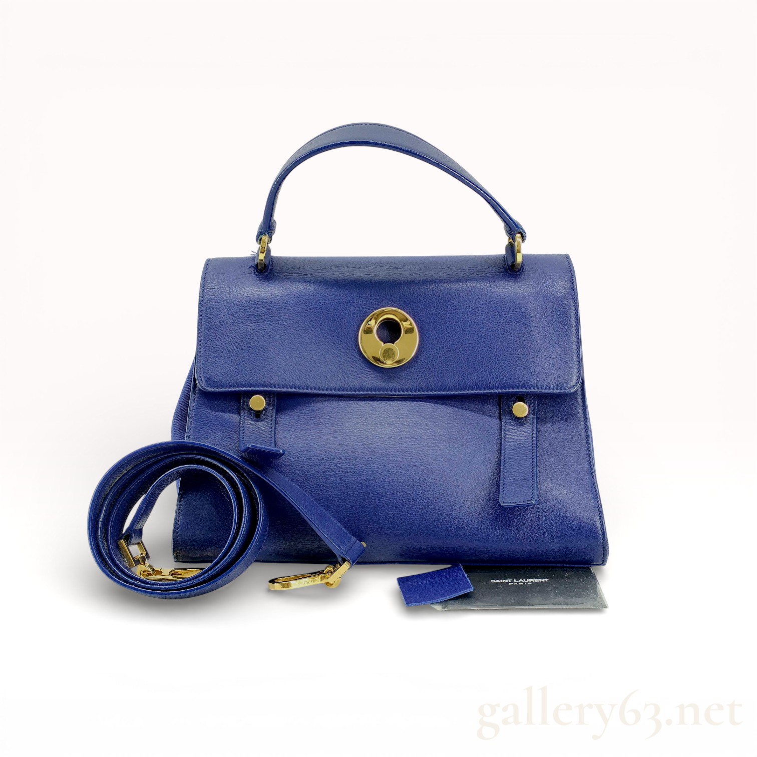 Saint Laurent Paris Muse Two Top Handle Bag in Cobalt Blue Leather
