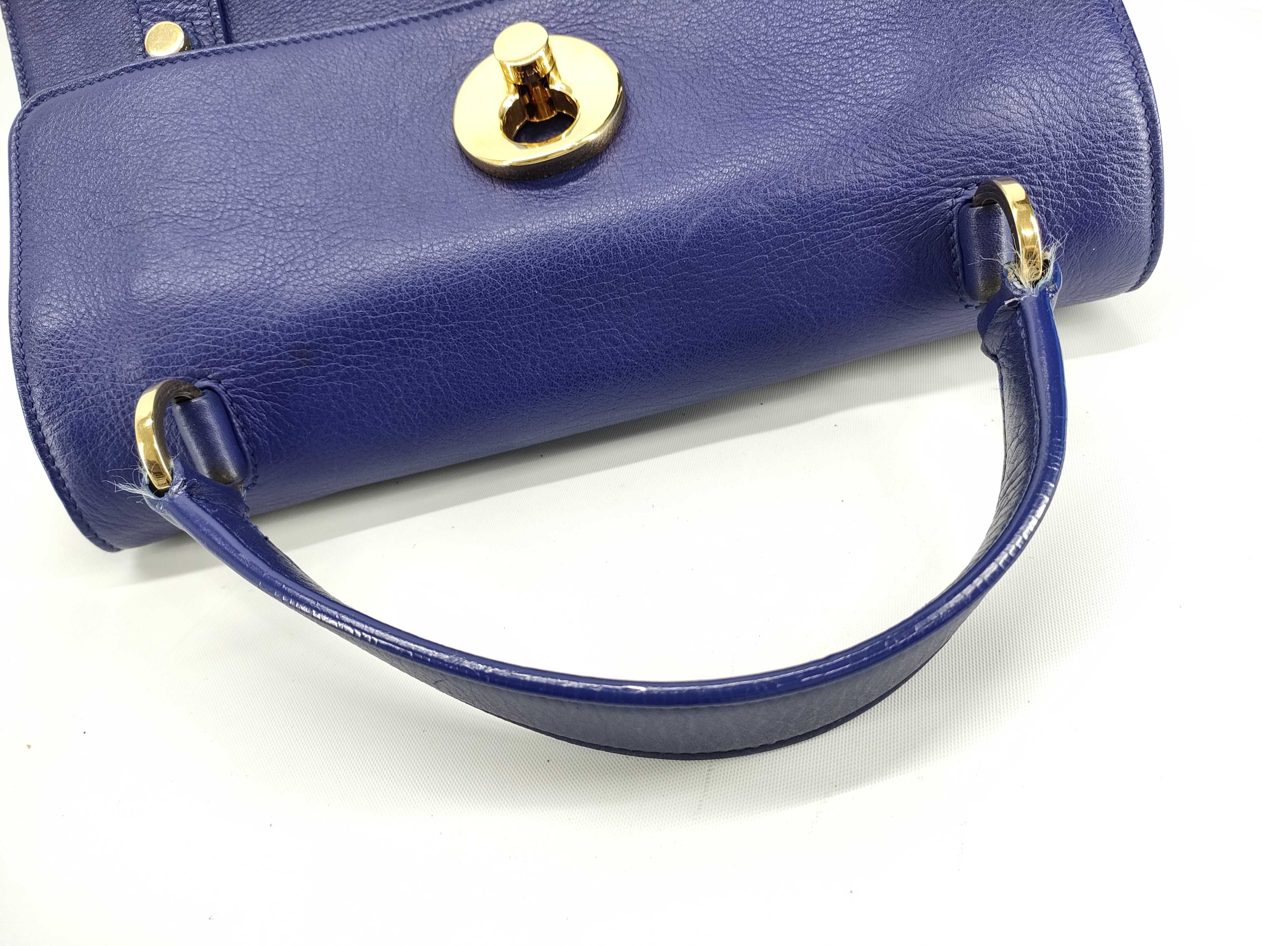 Saint Laurent Paris Muse Two Top Handle Bag in Cobalt Blue Leather
