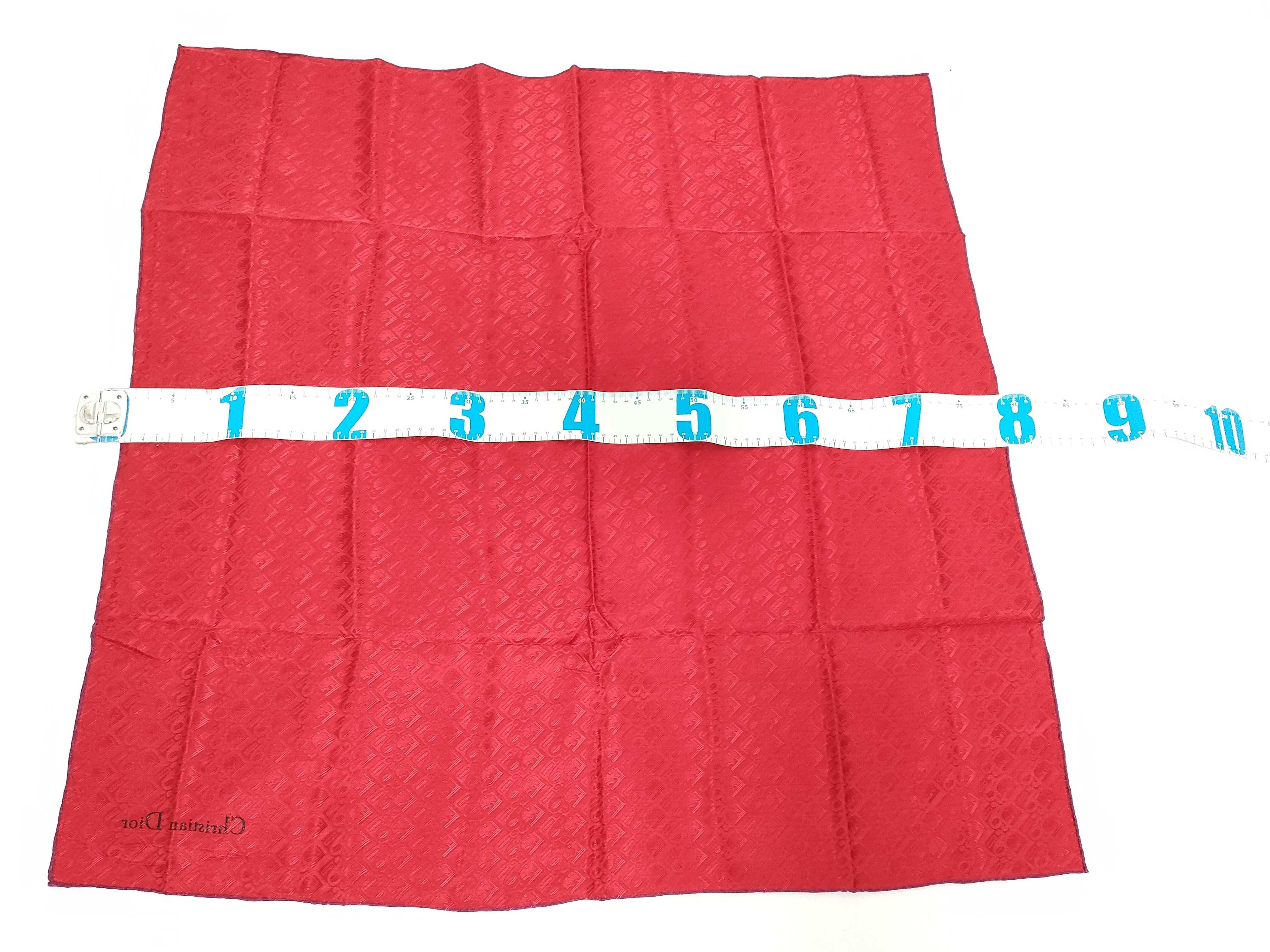 Christian Dior Red Monogram Silk Jacquard Scarf