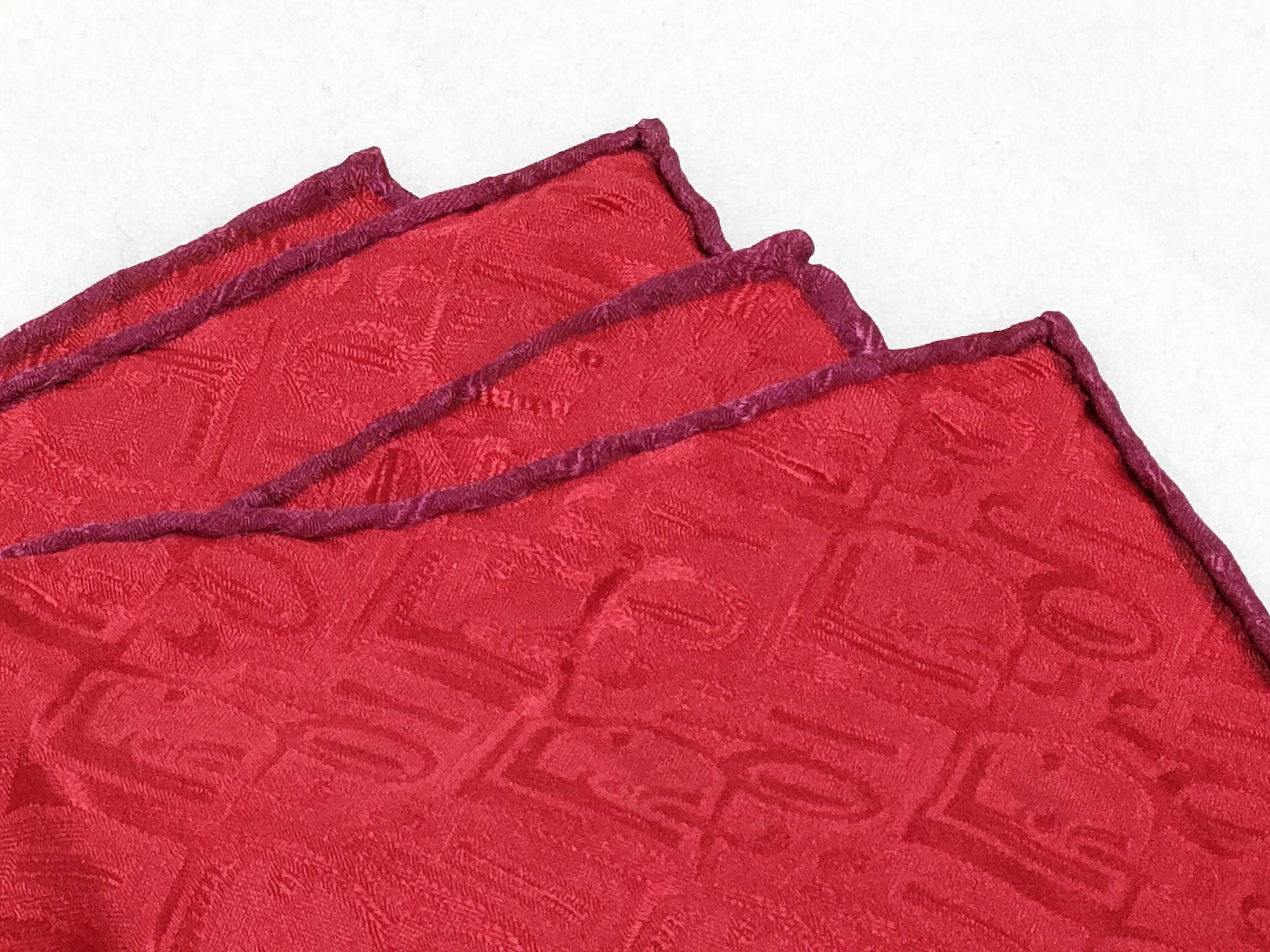 Christian Dior Red Monogram Silk Jacquard Scarf