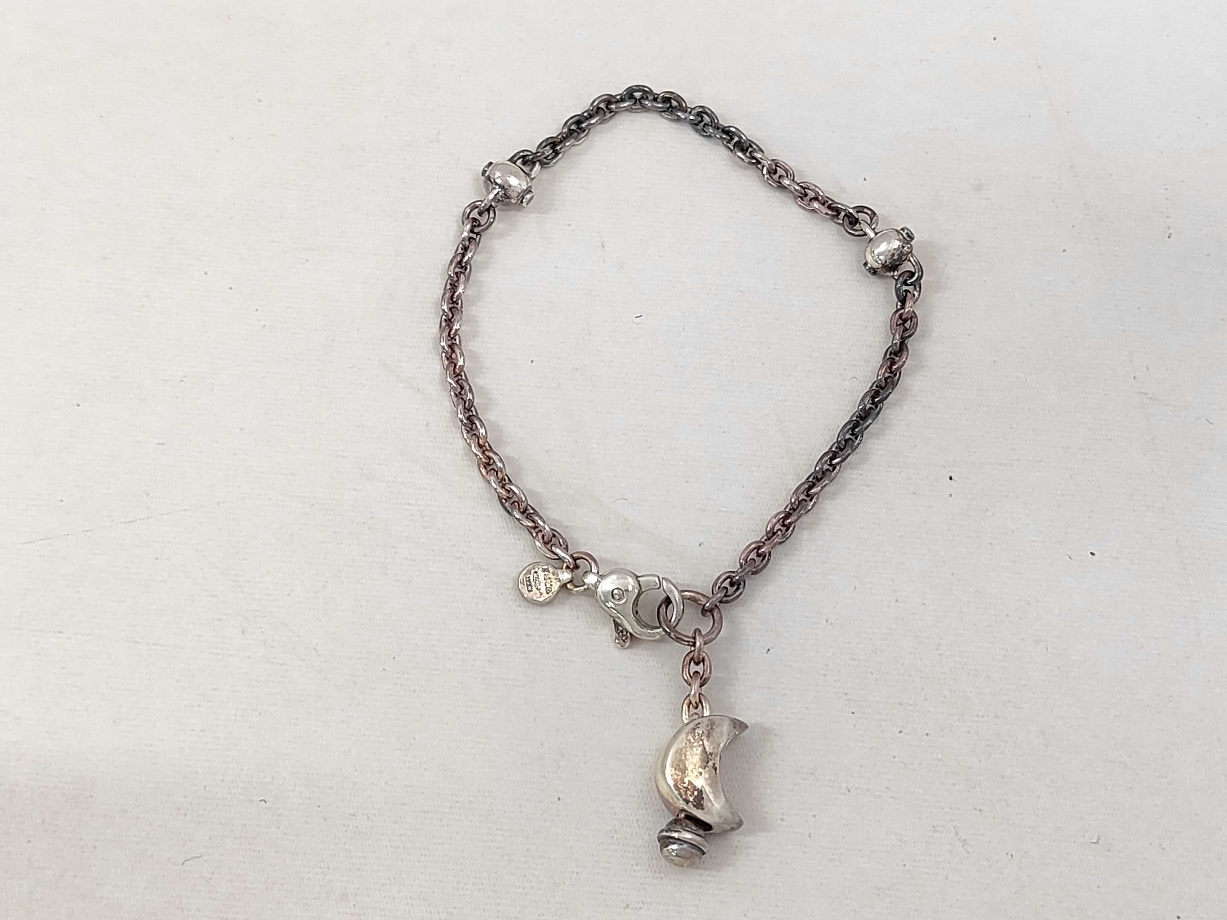MECCA Italy Sterling Silver Moon Charm Bracelet