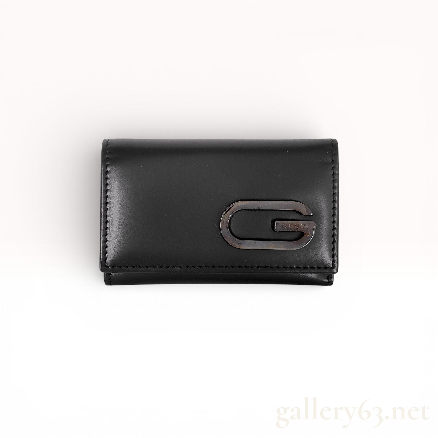 Gucci Black Leather Key Case with Interlocking G Hardware - Excellent Condition