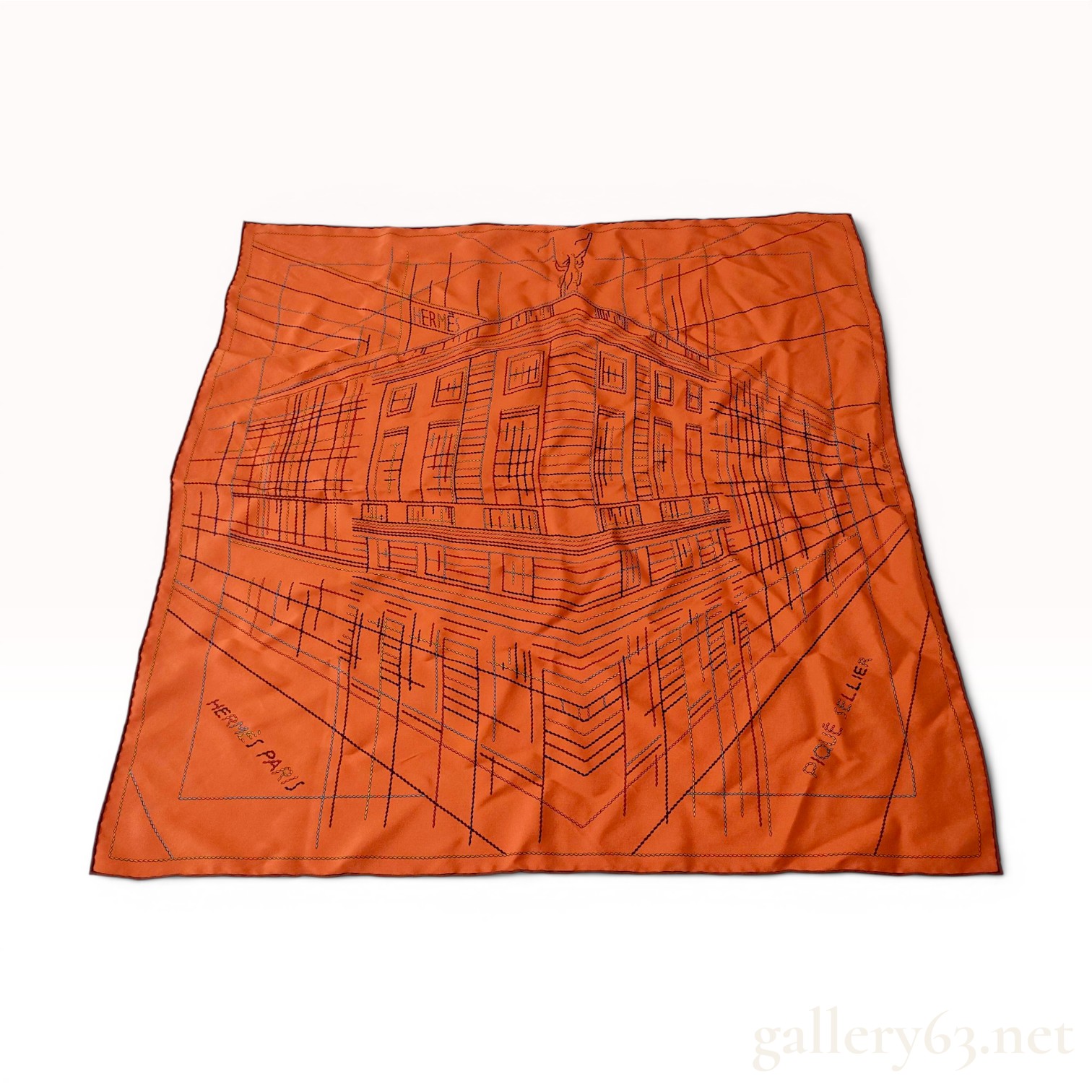Hermes Pique Sellier Silk Scarf