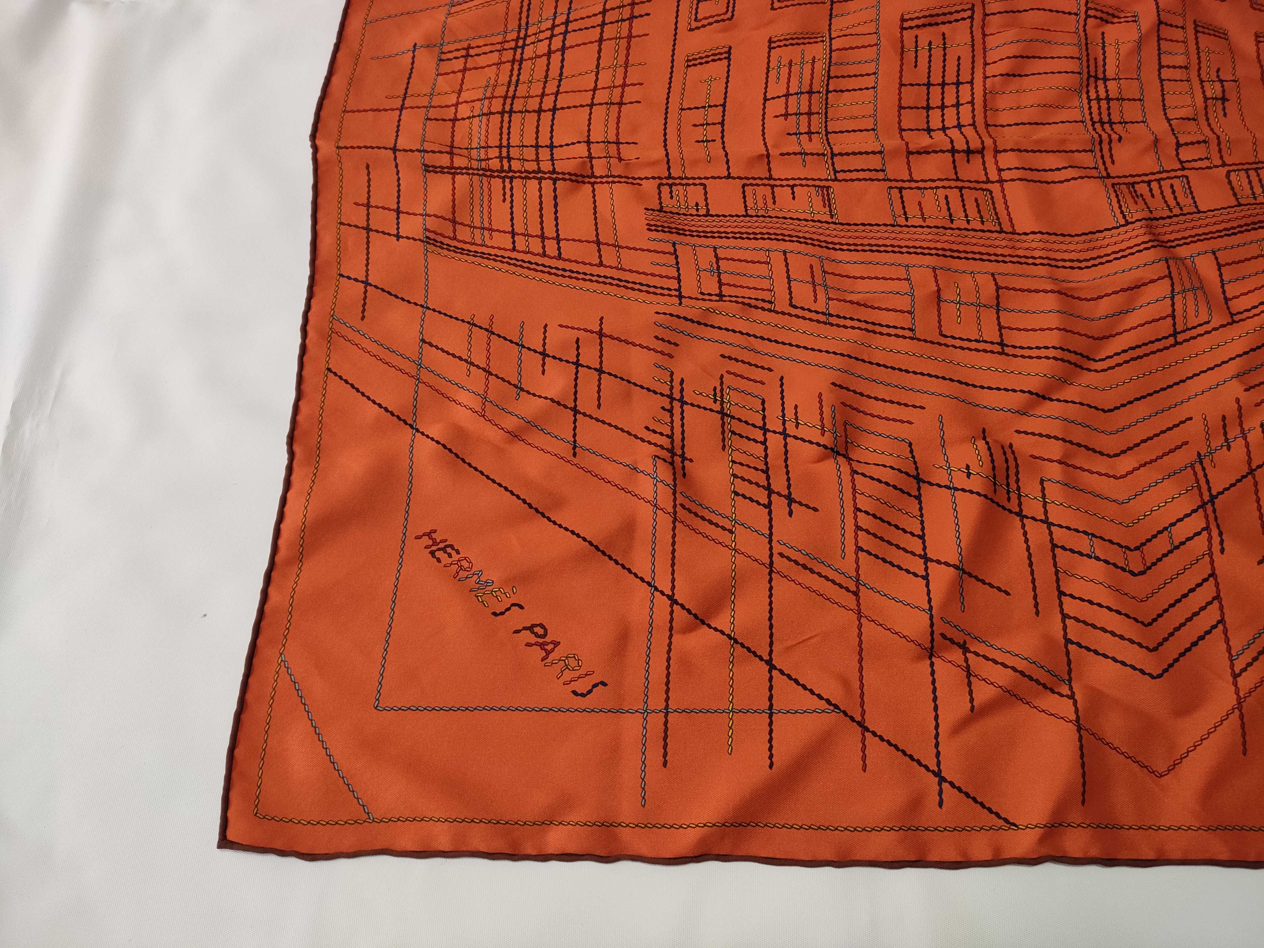Hermes Pique Sellier Silk Scarf