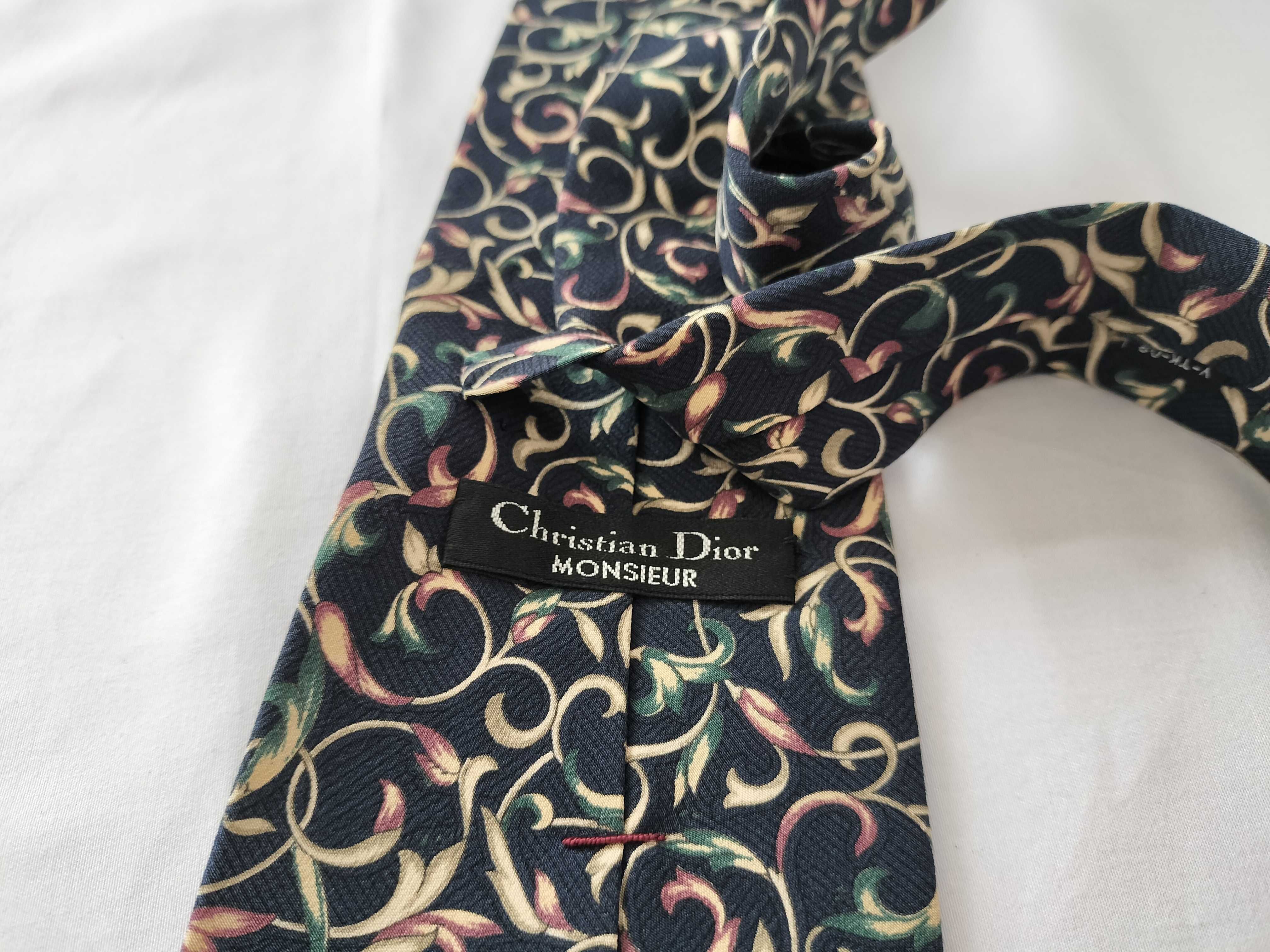 Christian Dior Monsieur Silk Foliate Scroll Necktie