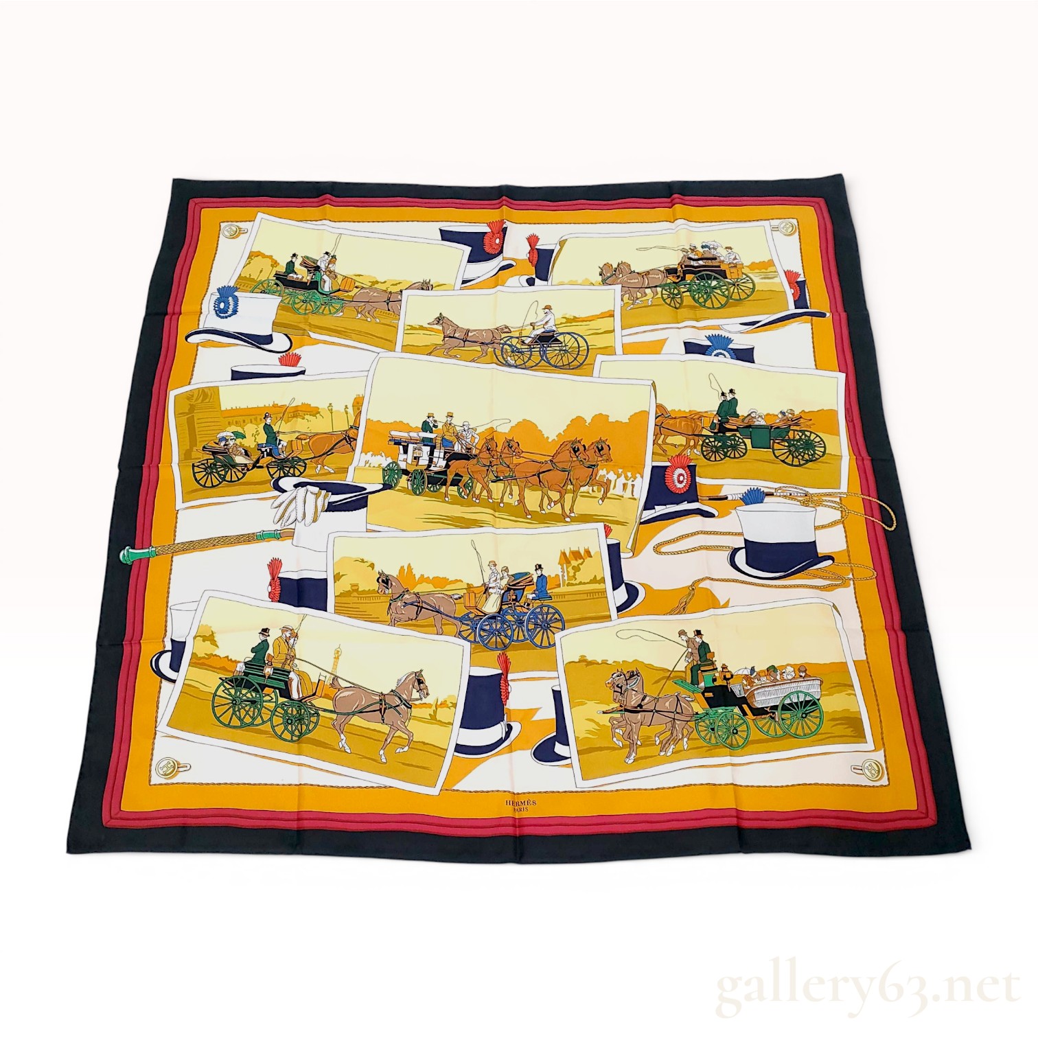 Hermes Silk Scarf Attelages Pattern