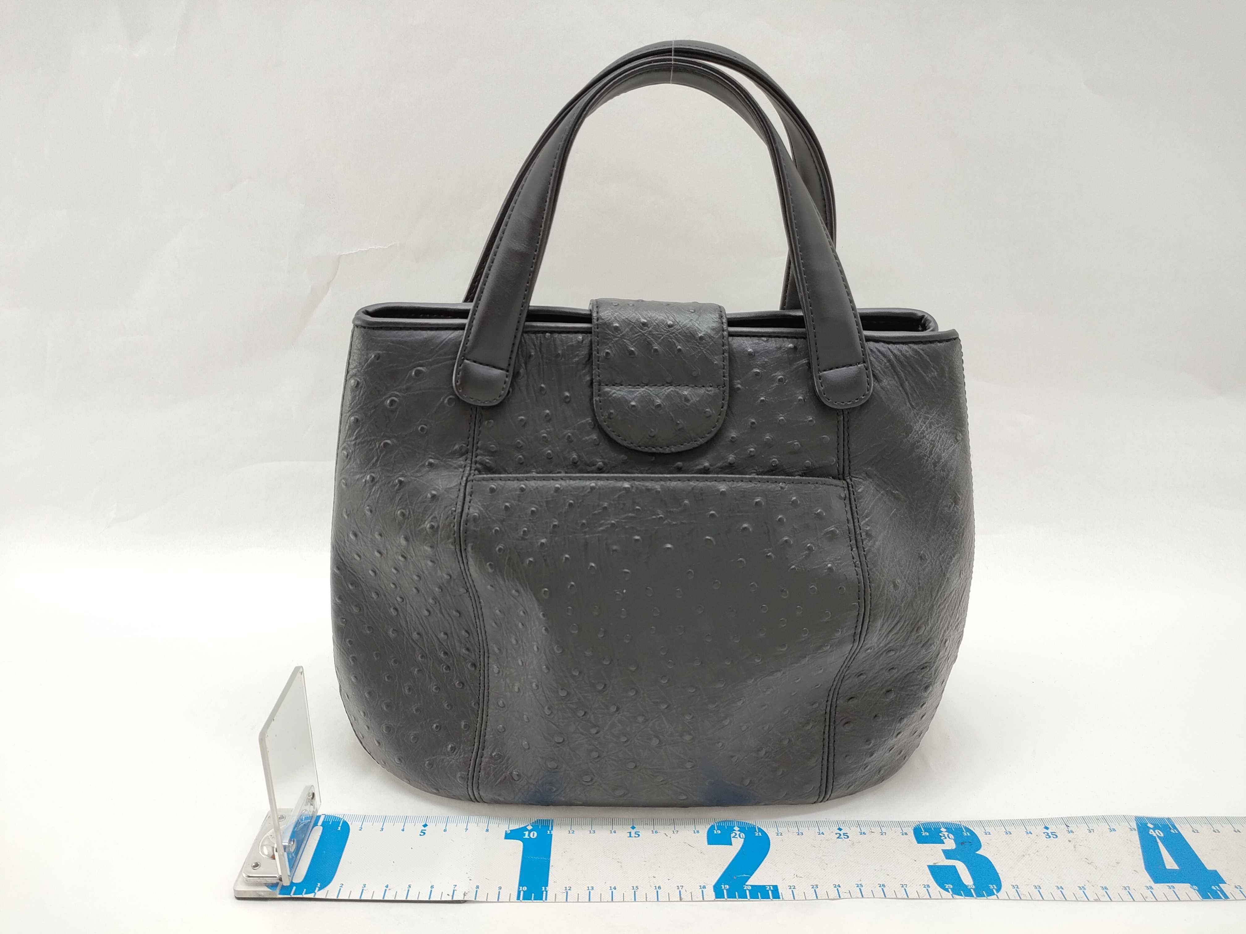 Genuine Black Ostrich Leather Handbag