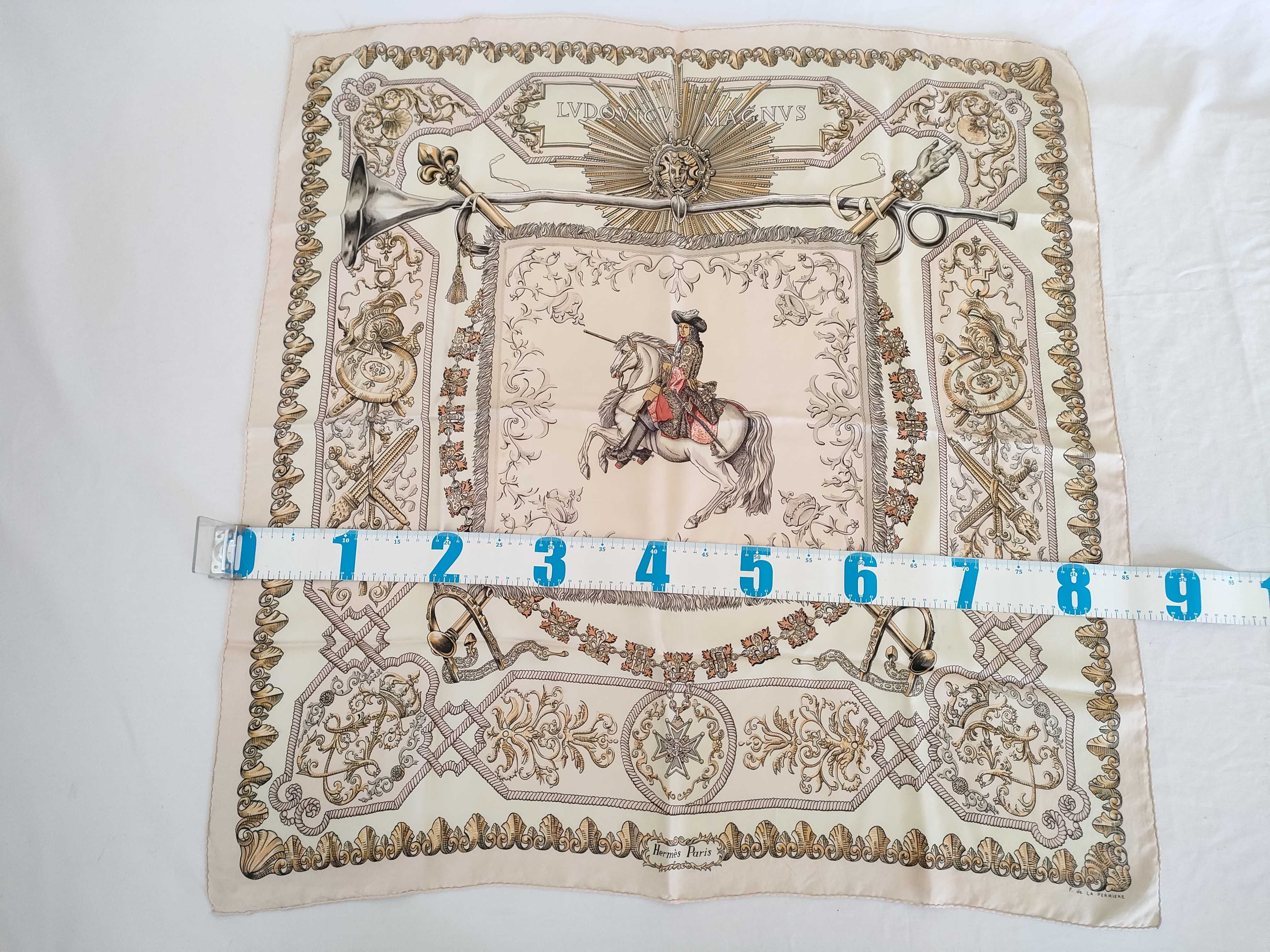 Hermes Ludovicus Magnus Silk Scarf Designed by Francoise de la Perriere