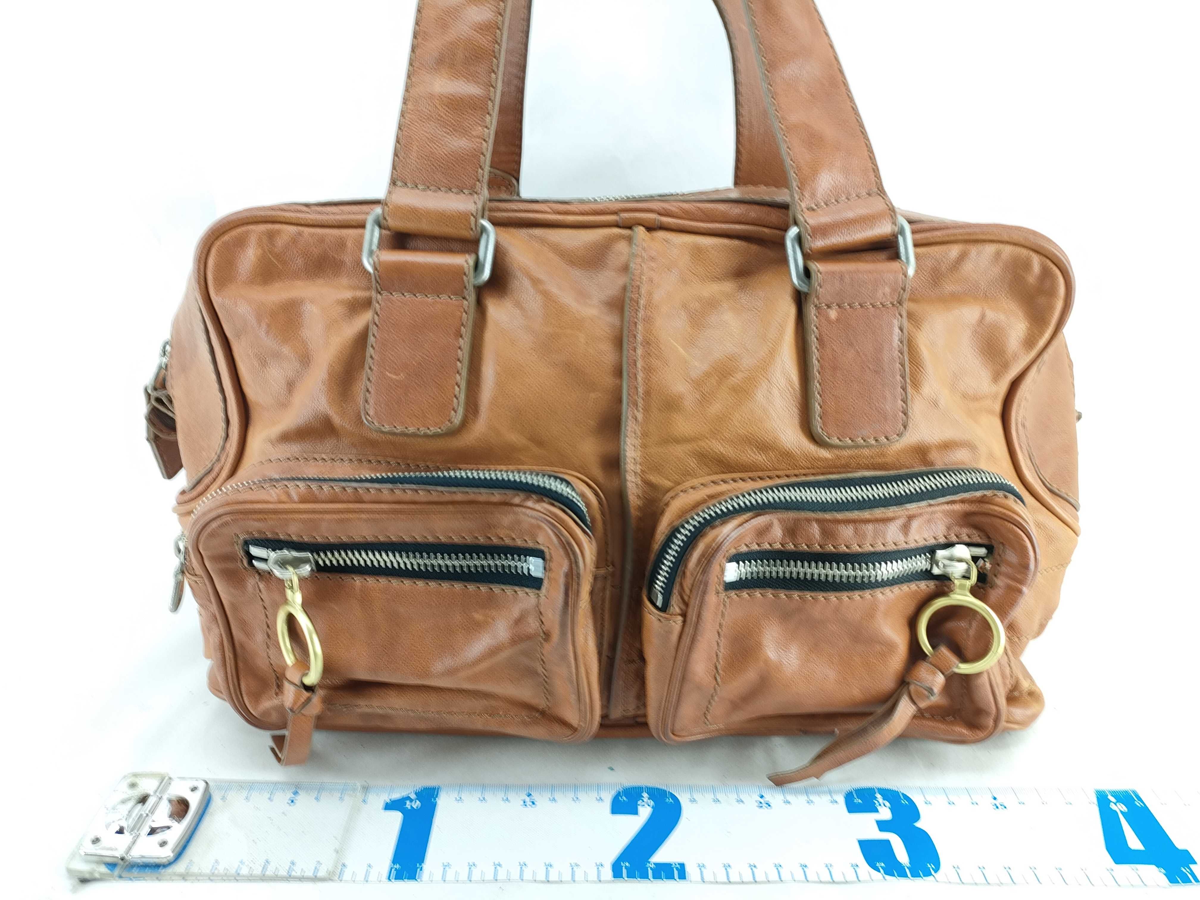 Chloe Betty Tan Grained Leather Satchel Bag