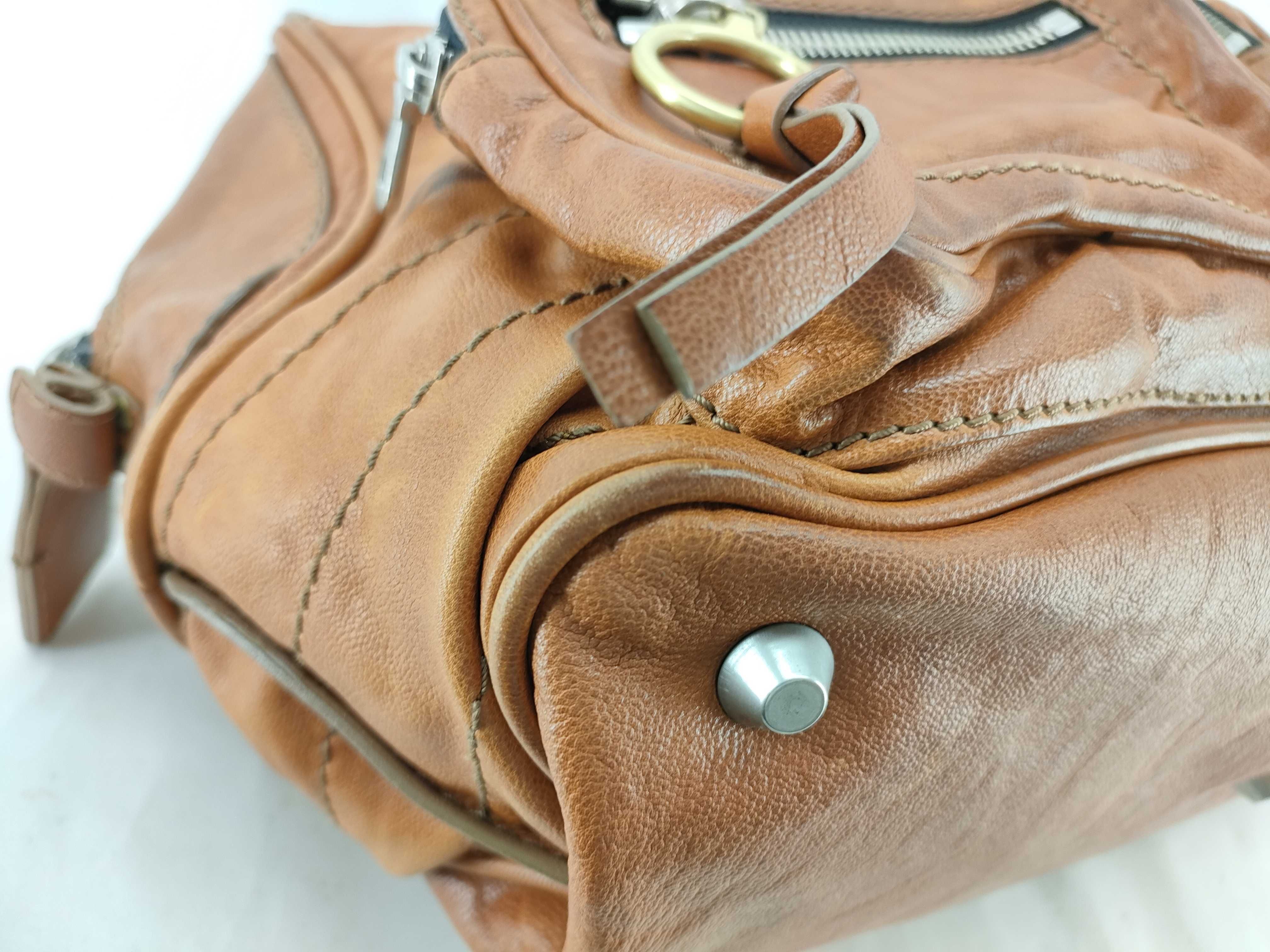 Chloe Betty Tan Grained Leather Satchel Bag