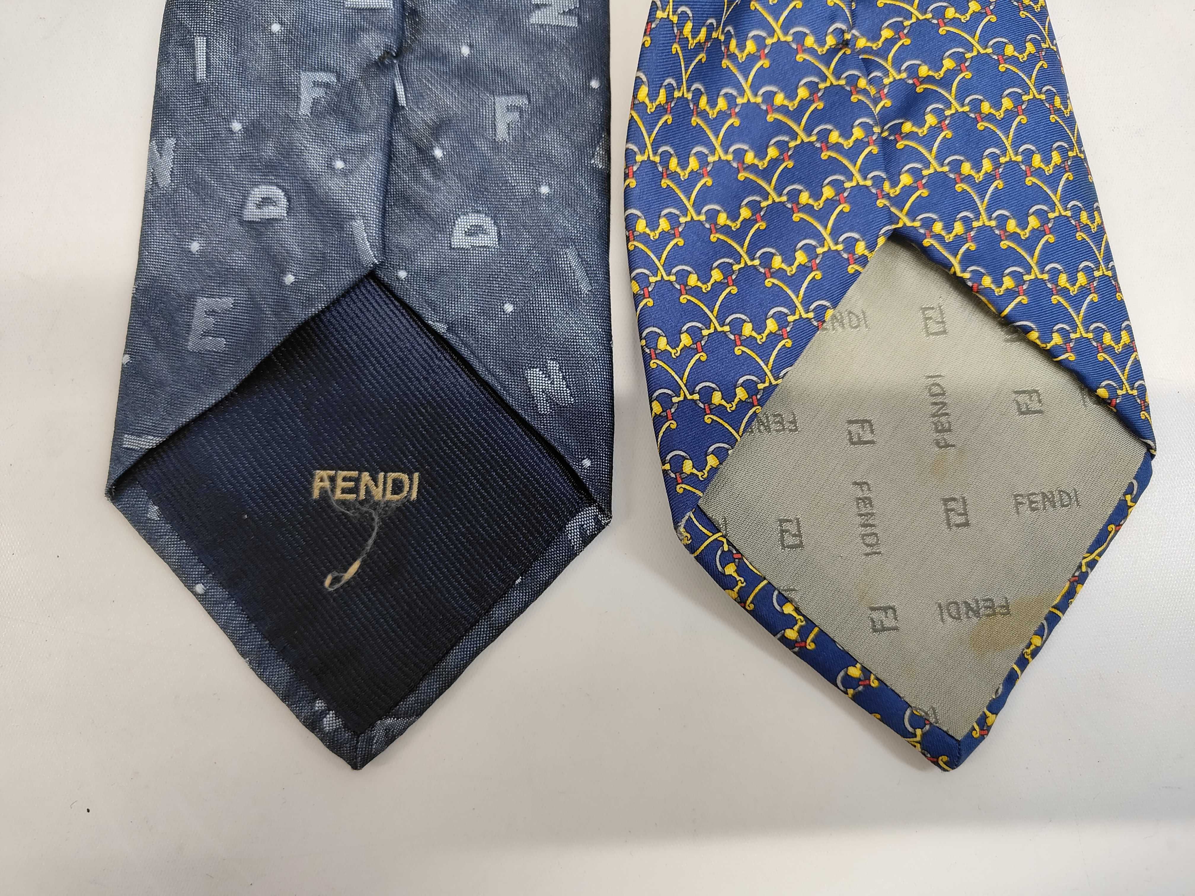 Two Fendi Silk Designer Neckties