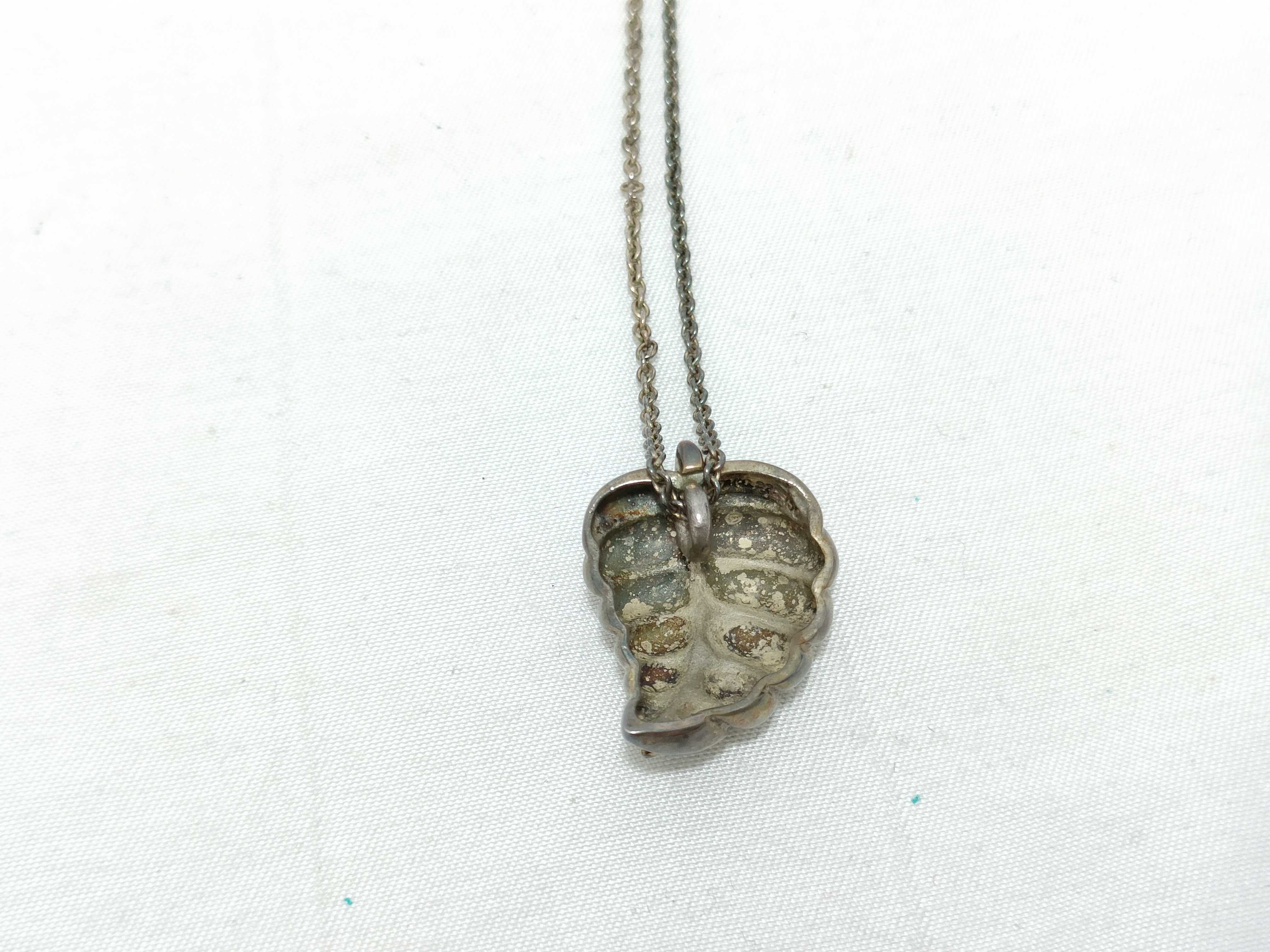 Tiffany and Co. Sterling Silver and 18k Gold Leaf Pendant Necklace
