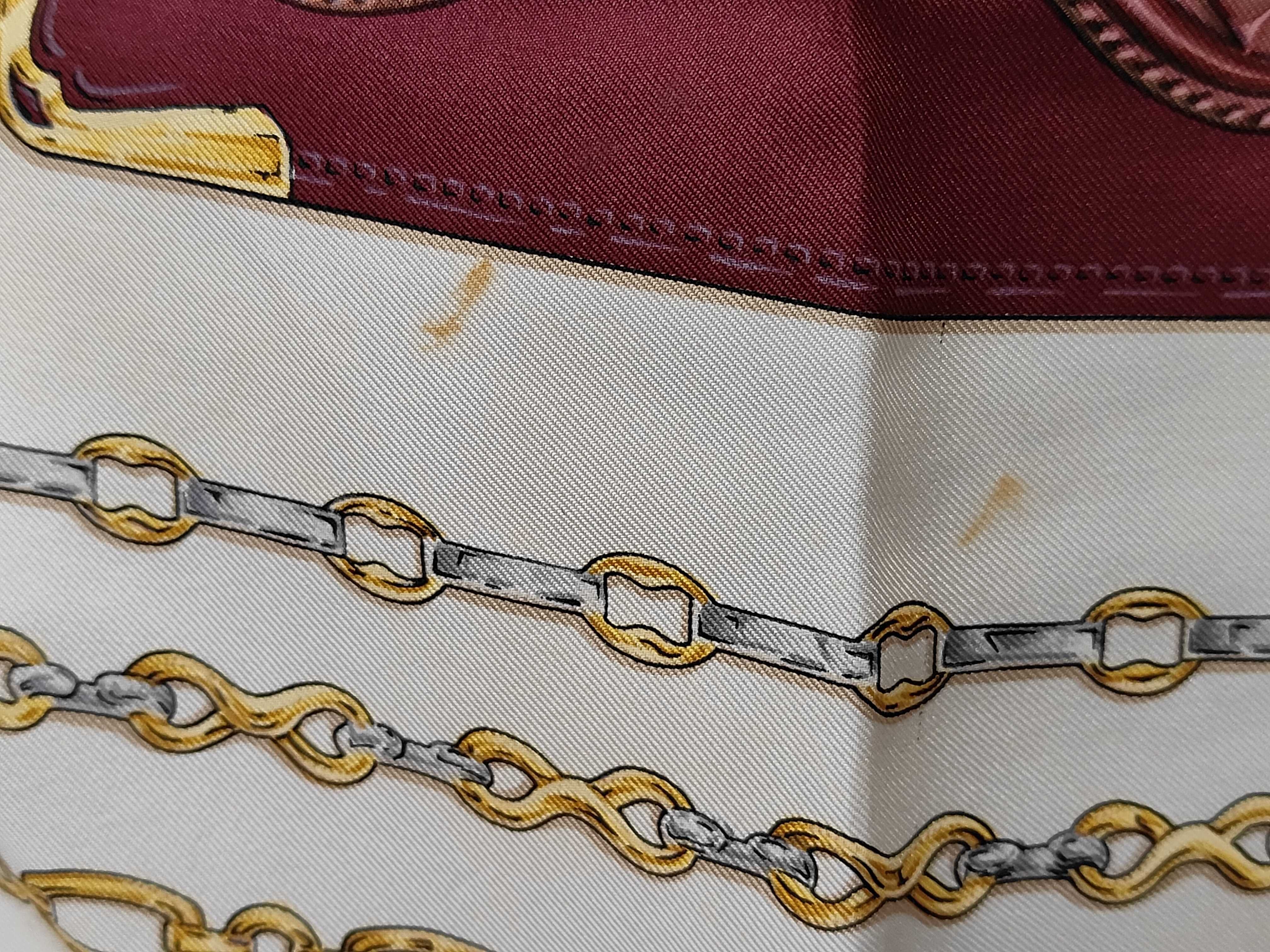 Must de Cartier Burgundy and Cream Silk Scarf