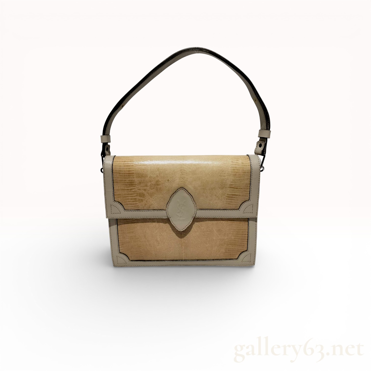 Yves Saint Laurent Vintage Genuine Lizard Skin Leather Accordion Shoulder Bag