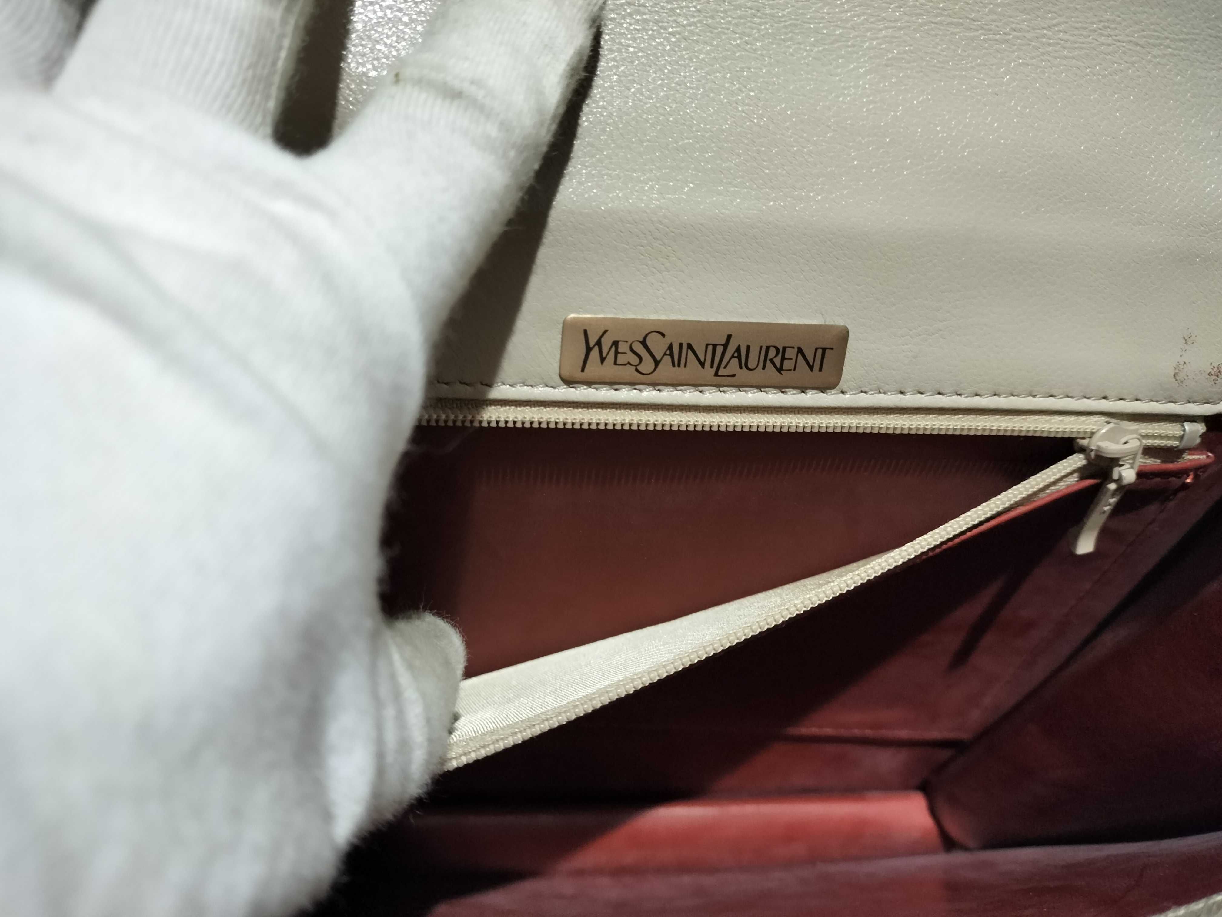 Yves Saint Laurent Vintage Genuine Lizard Skin Leather Accordion Shoulder Bag