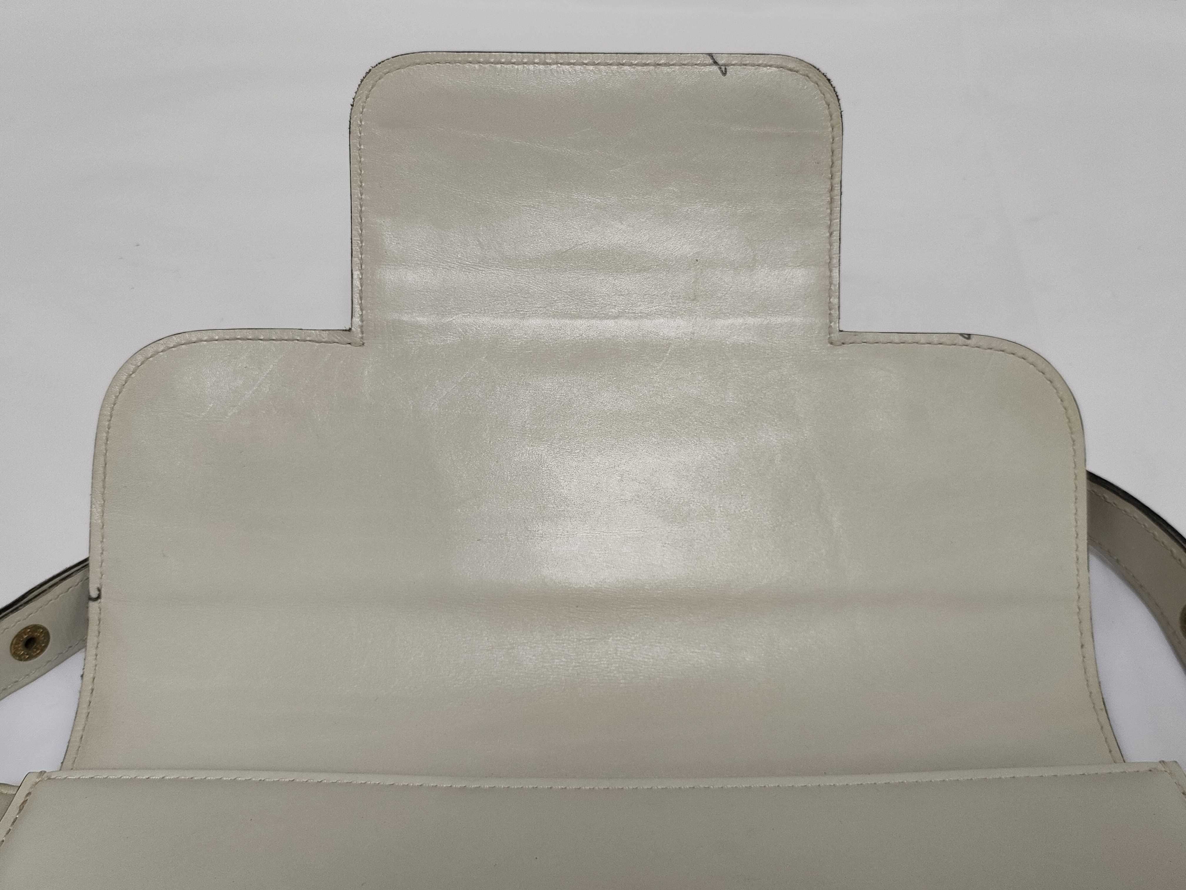 Yves Saint Laurent YSL Cream Leather Shoulder Bag