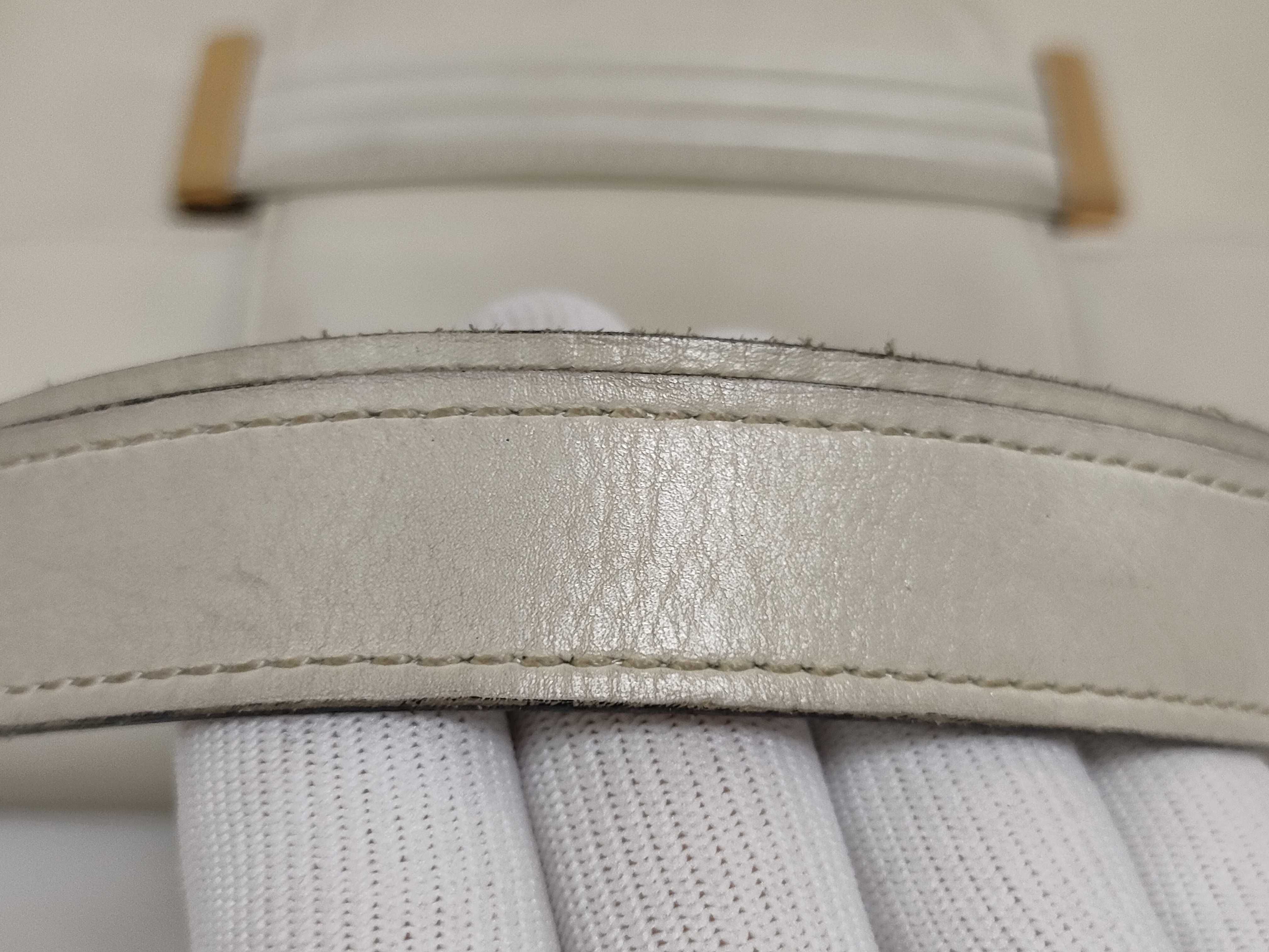 Yves Saint Laurent YSL Cream Leather Shoulder Bag