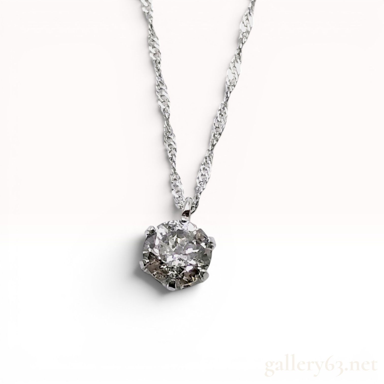 Platinum and 0.40 Carat Diamond Solitaire Pendant Necklace