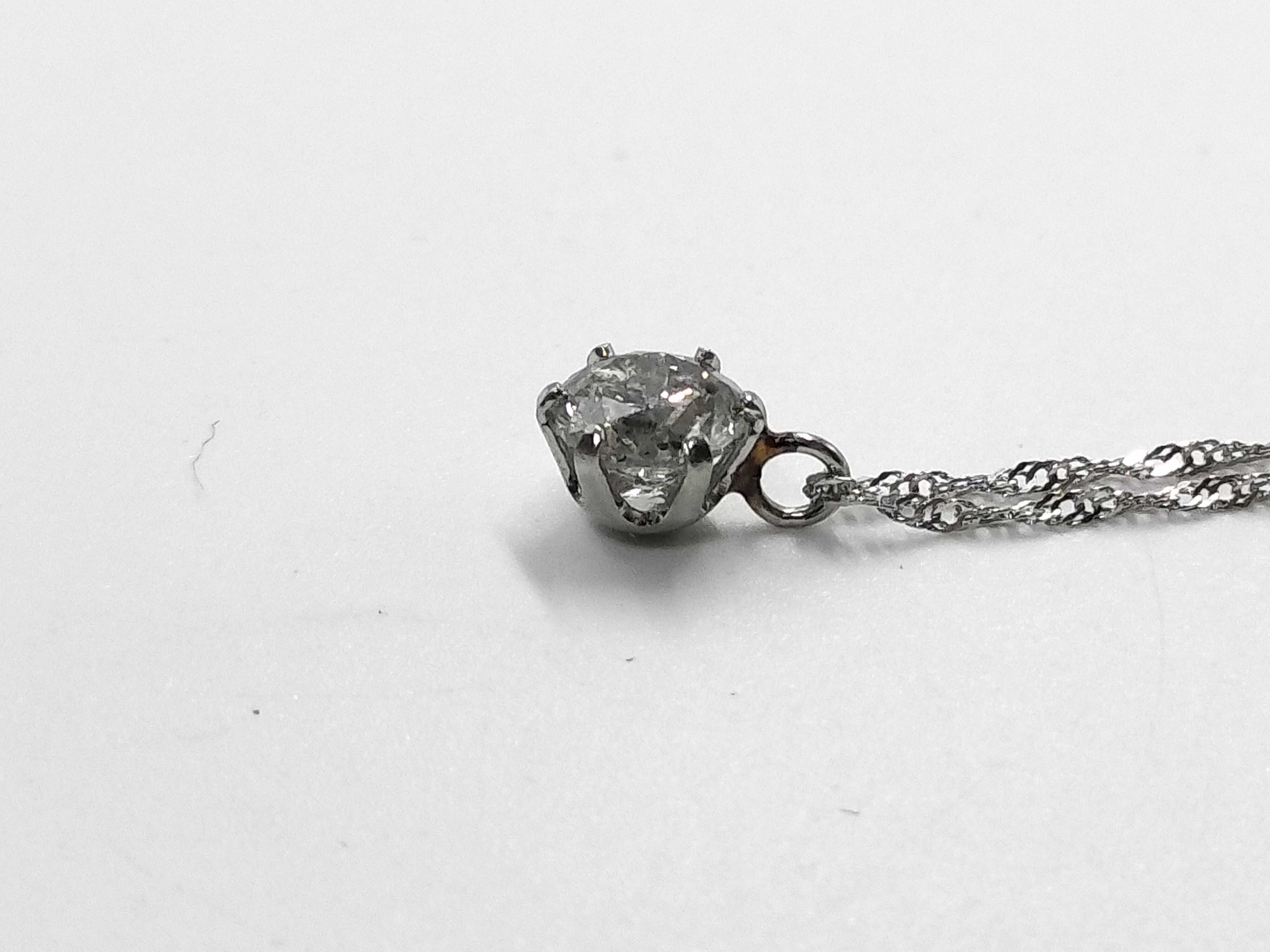 Platinum and 0.40 Carat Diamond Solitaire Pendant Necklace