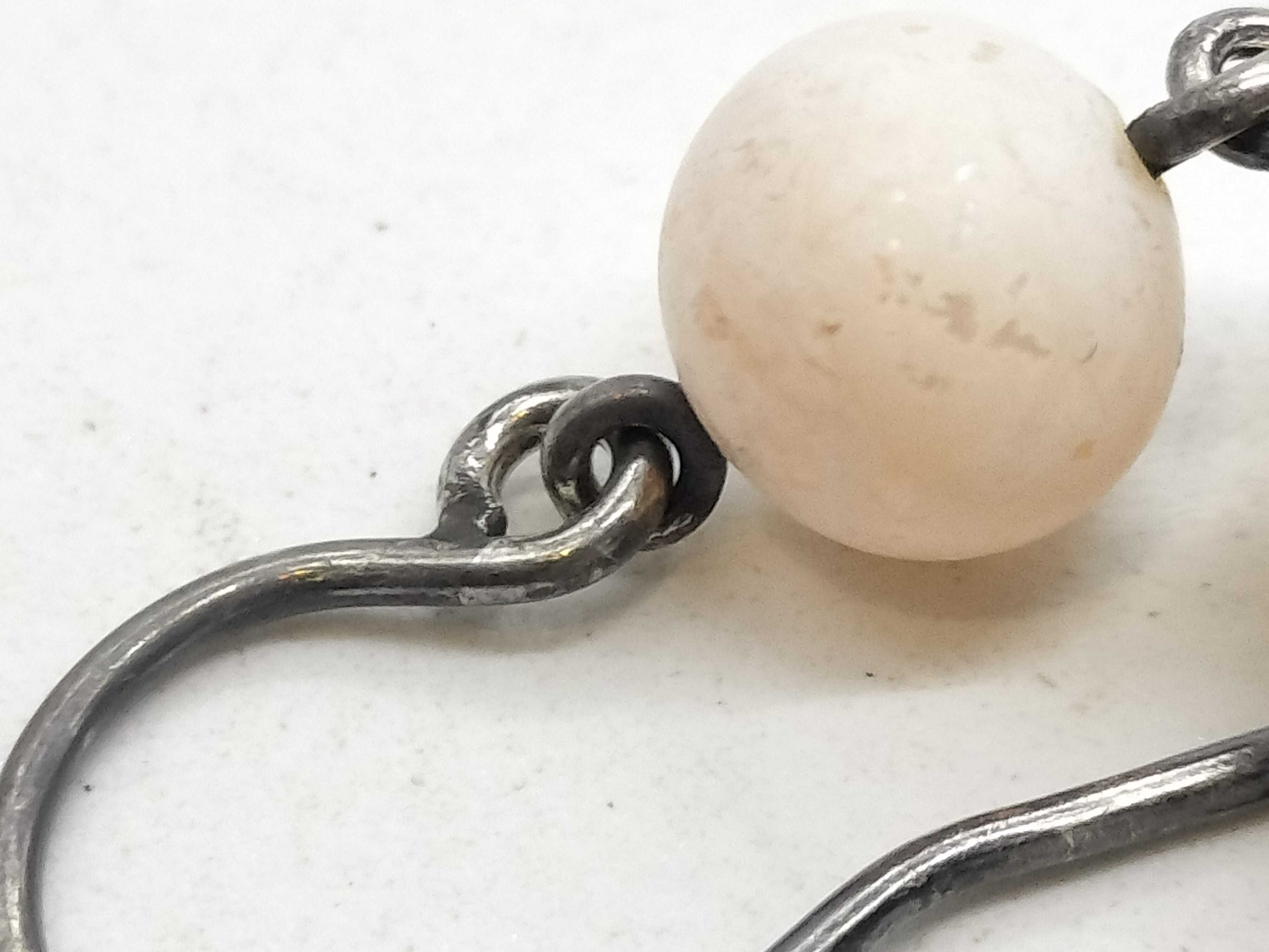 Oxidized Sterling Silver and Druzy Quartz Drop Earrings